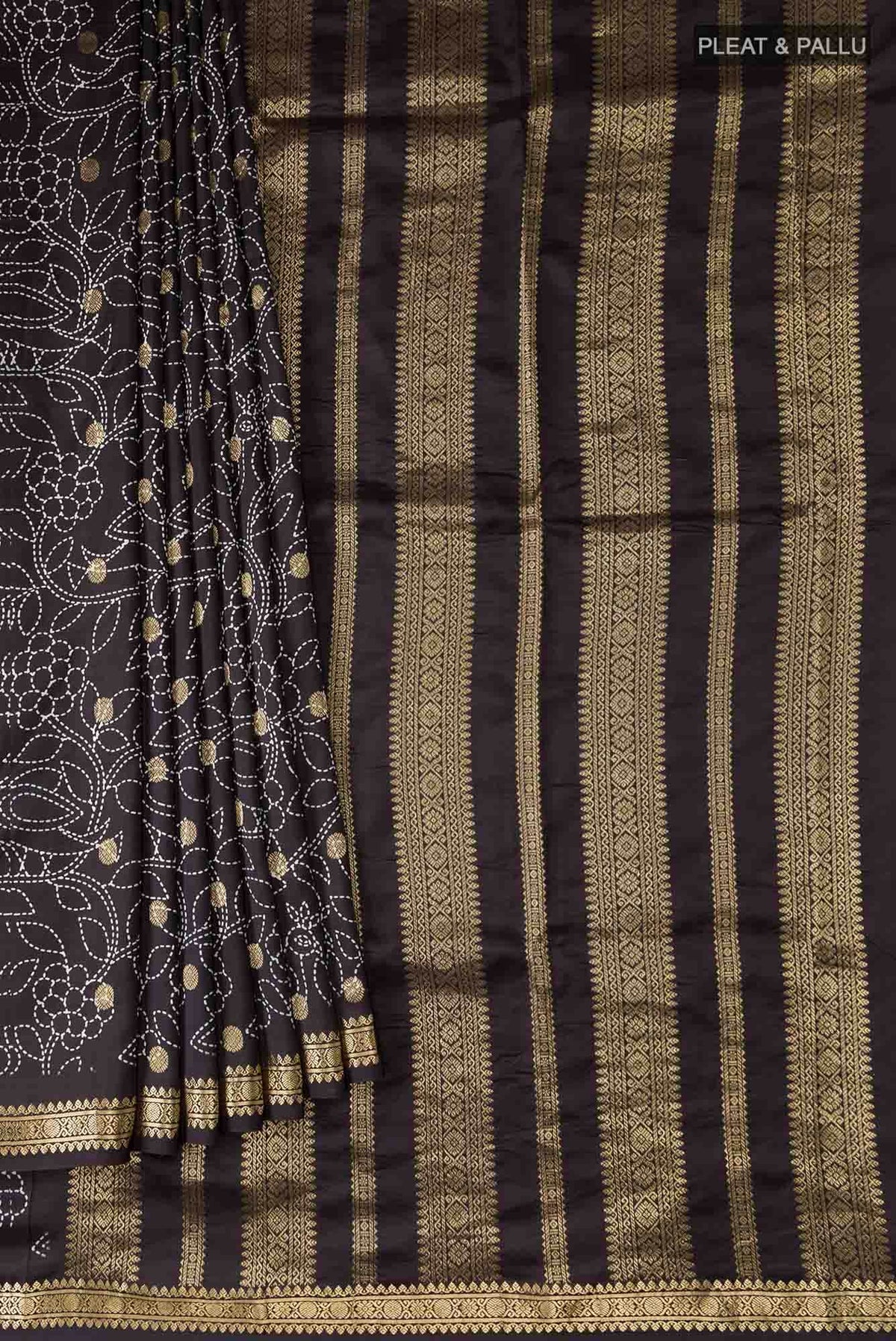 Black Printed Silk Saree