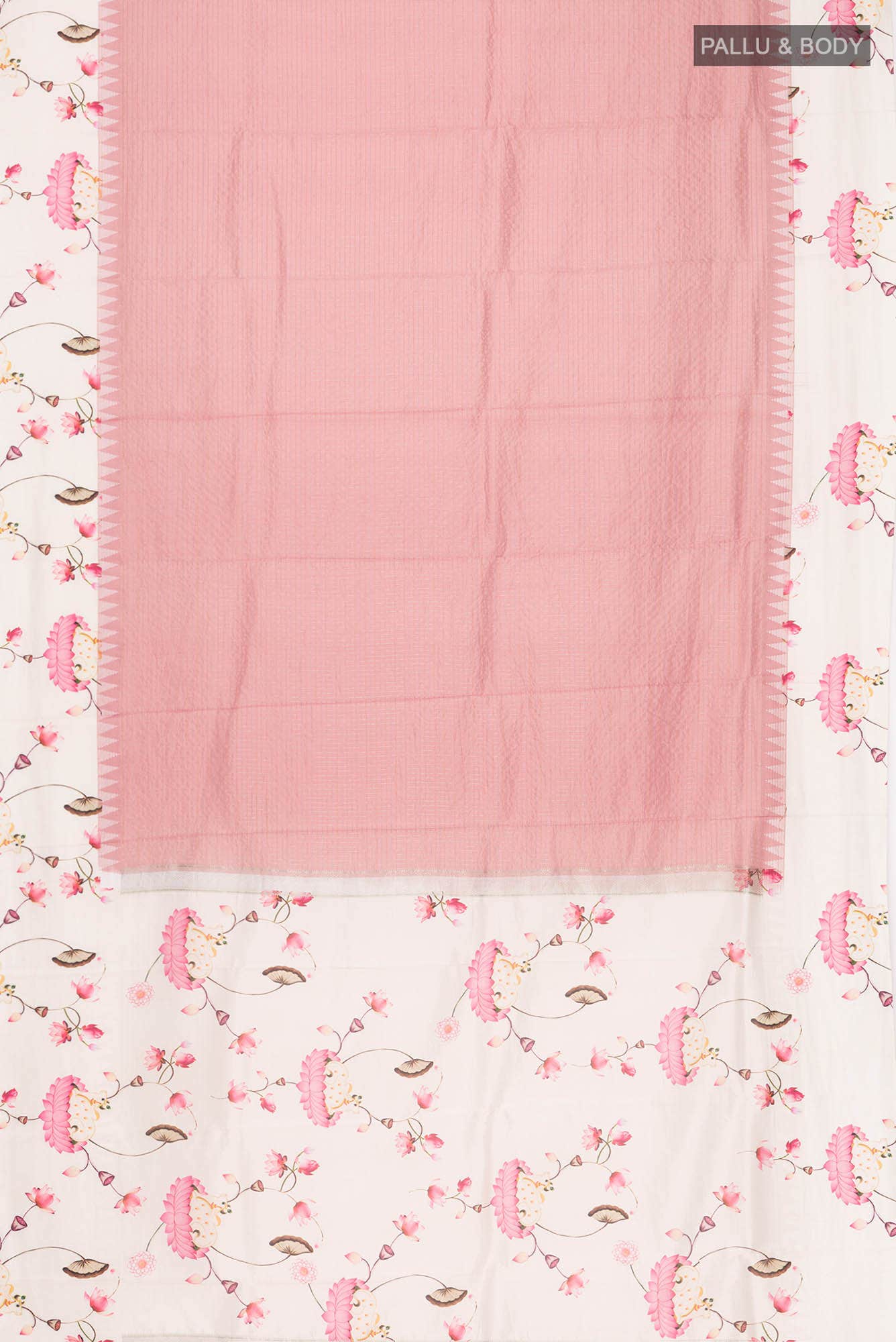 Pink Printed Silk Saree