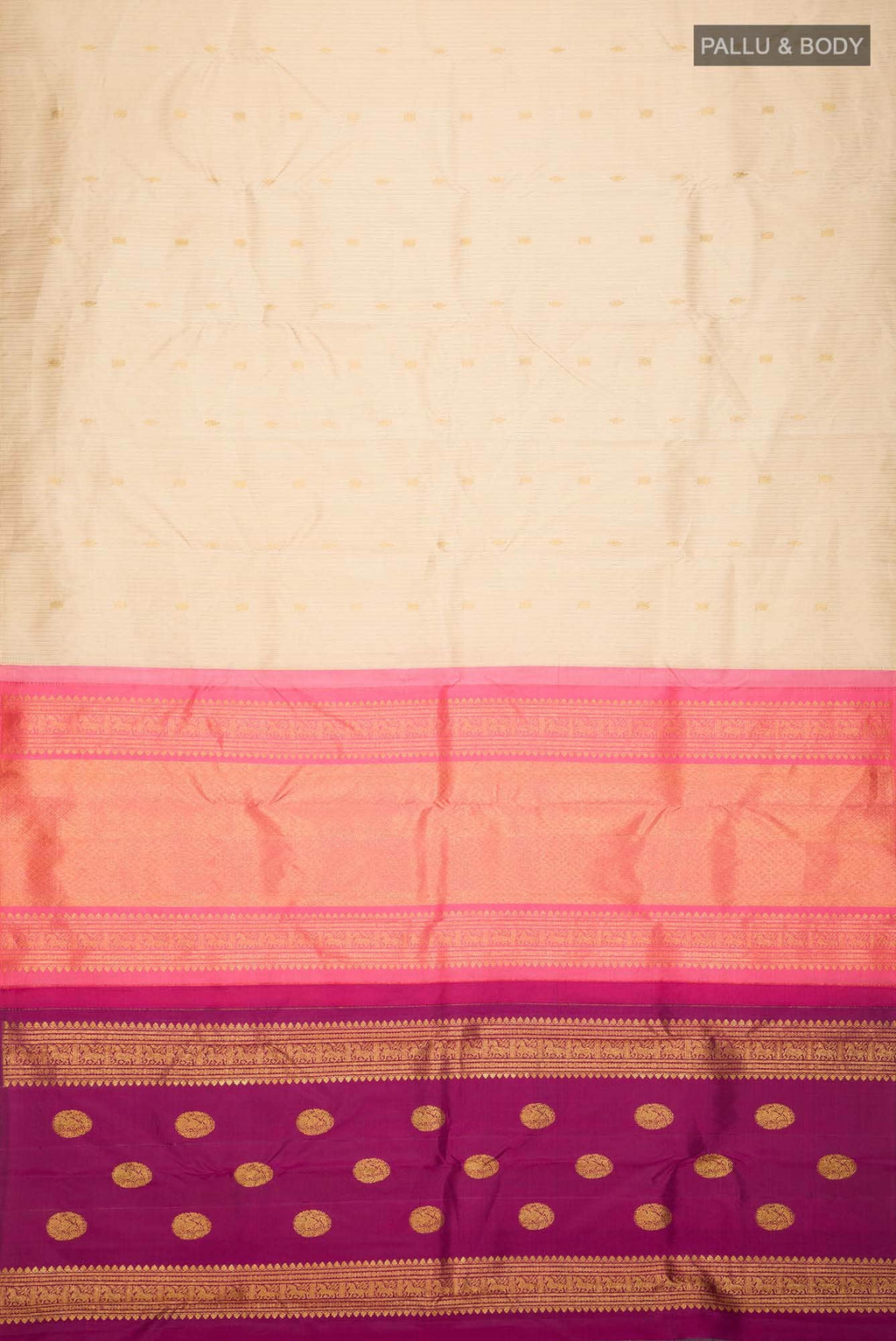 Beige Kanchipuram Silk Saree