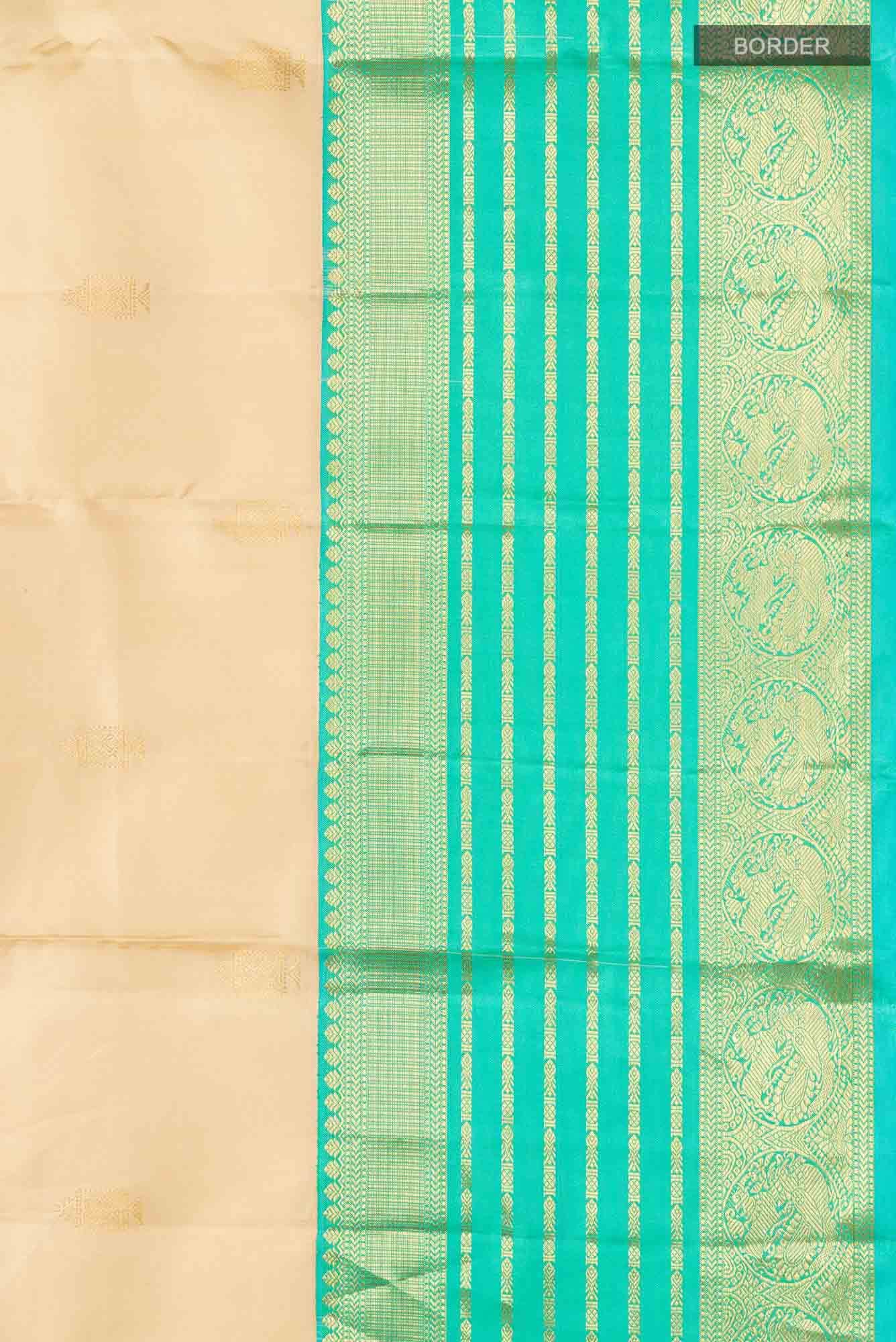 Beige Kanchipuram Silk Saree
