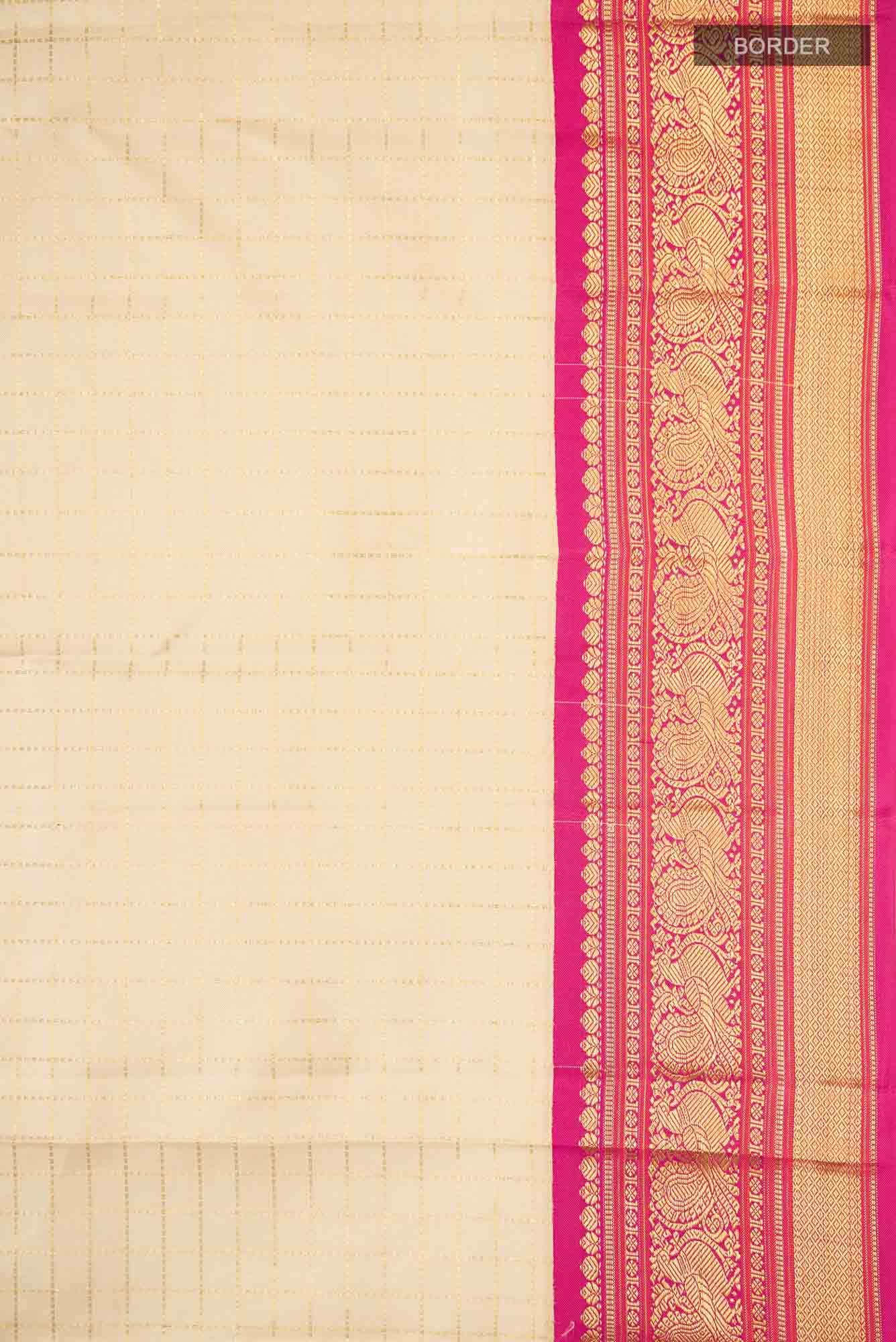 Beige Kanchipuram Silk Saree