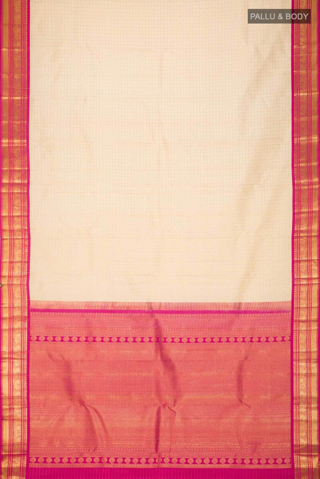 Beige Kanchipuram Silk Saree