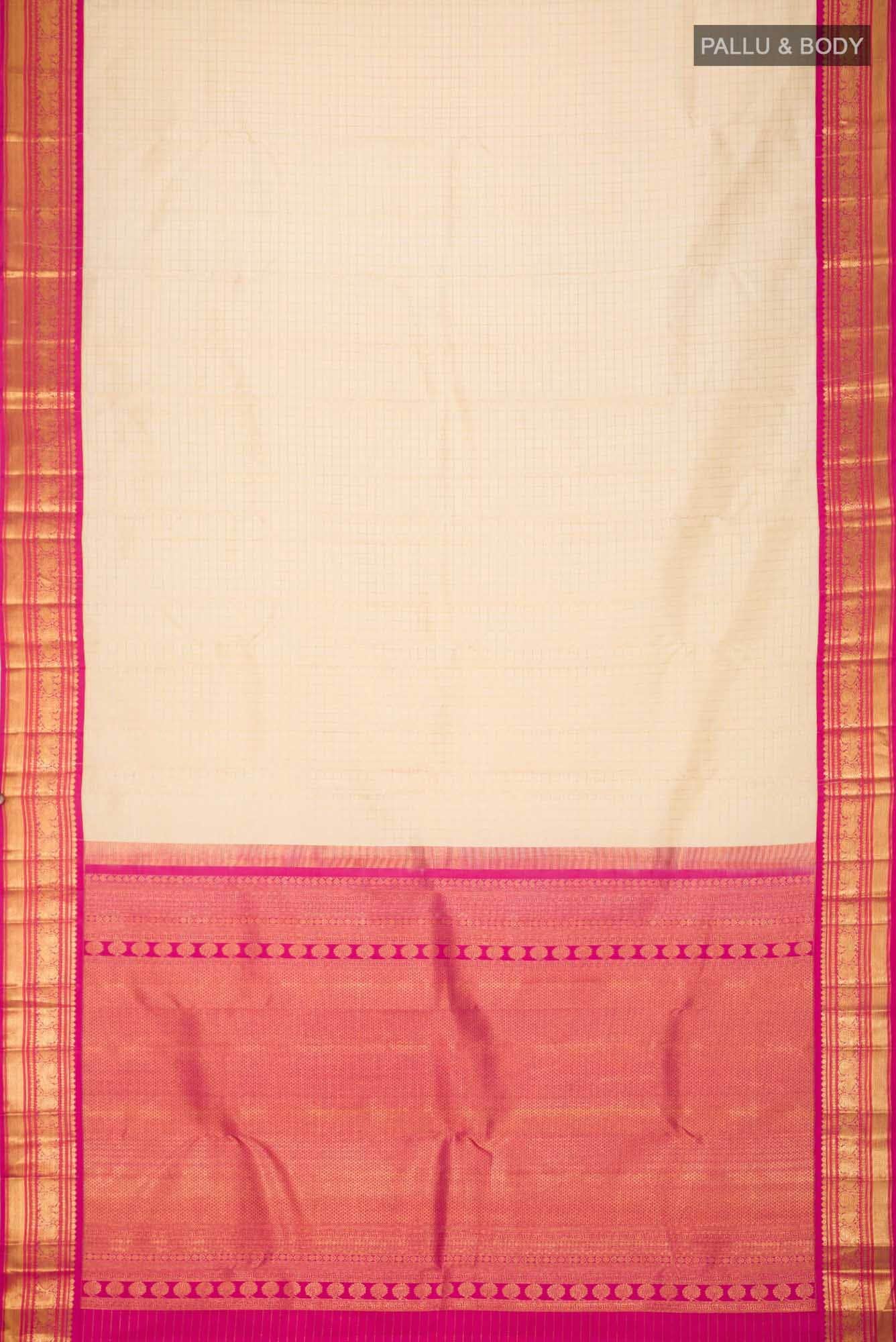 Beige Kanchipuram Silk Saree