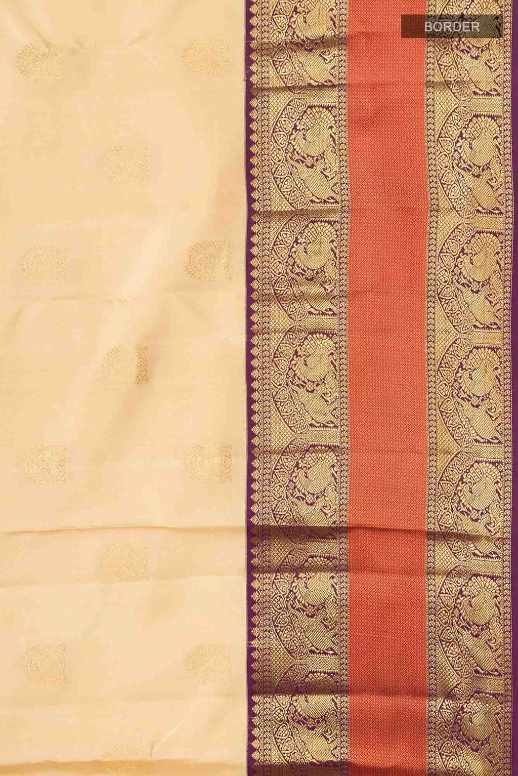 Beige Kanchipuram Silk Saree