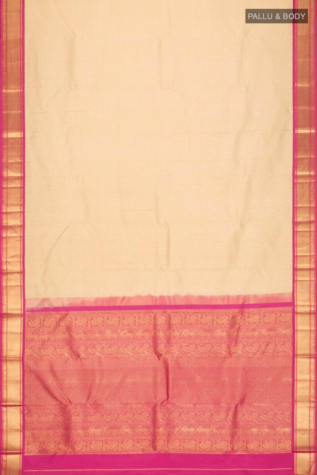 Beige Kanchipuram Silk Saree