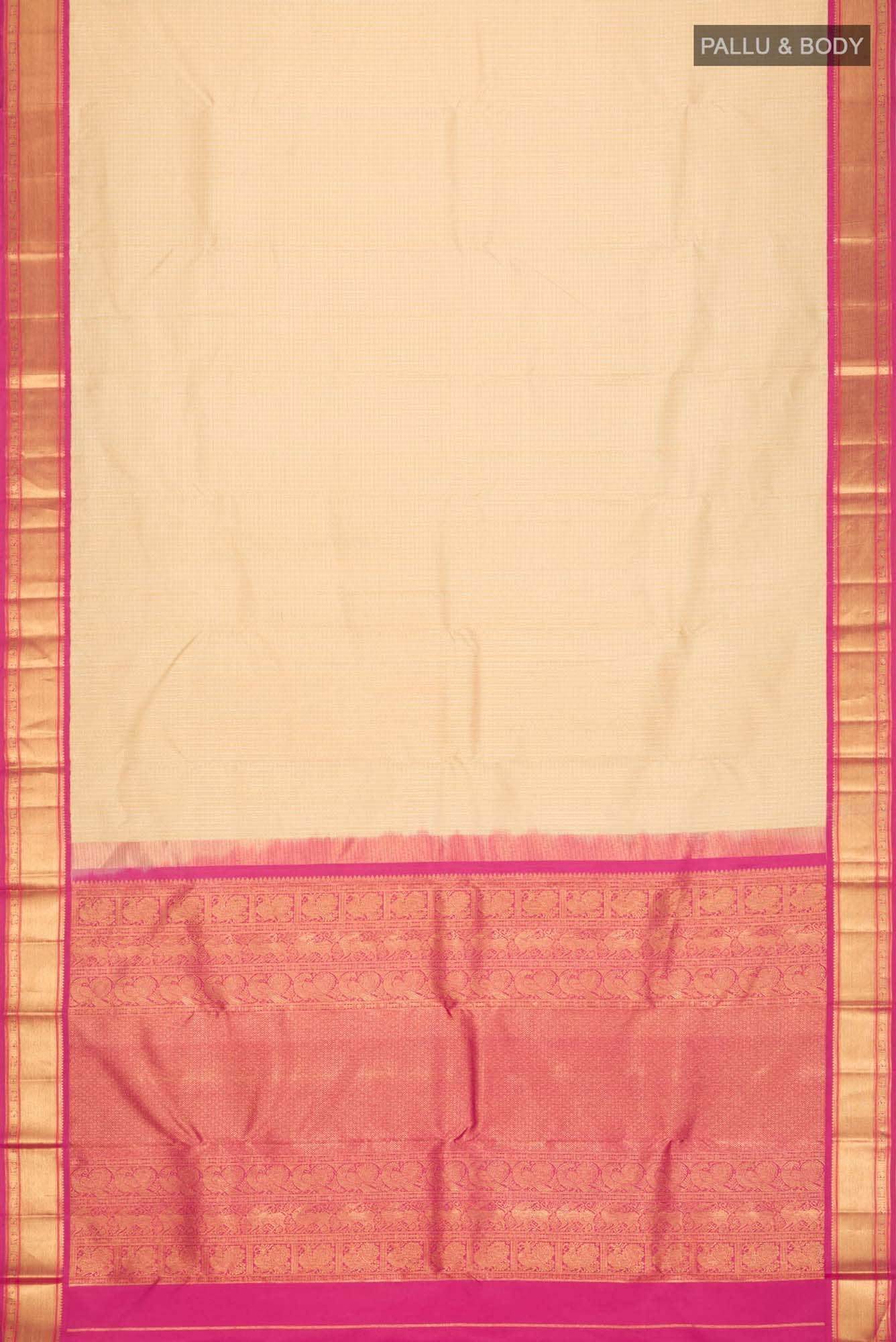 Beige Kanchipuram Silk Saree
