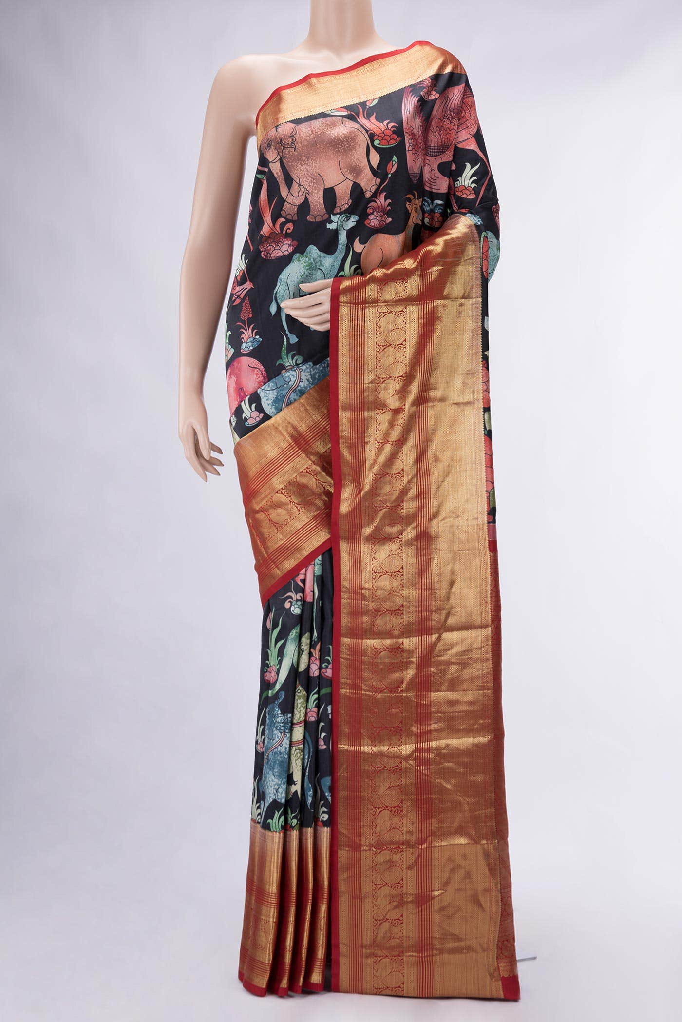 Black Kanchipuram Silk Saree