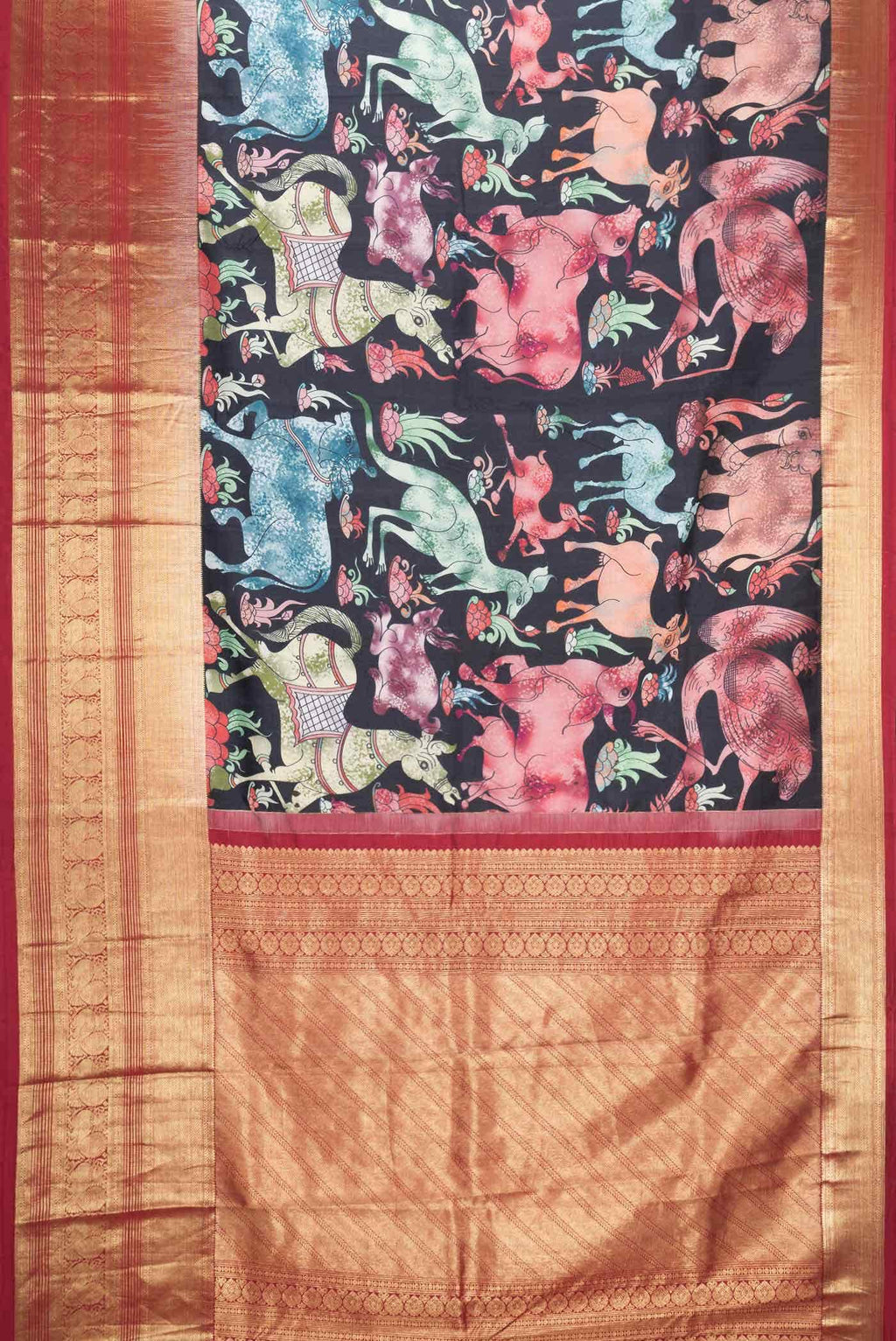 Black Kanchipuram Silk Saree