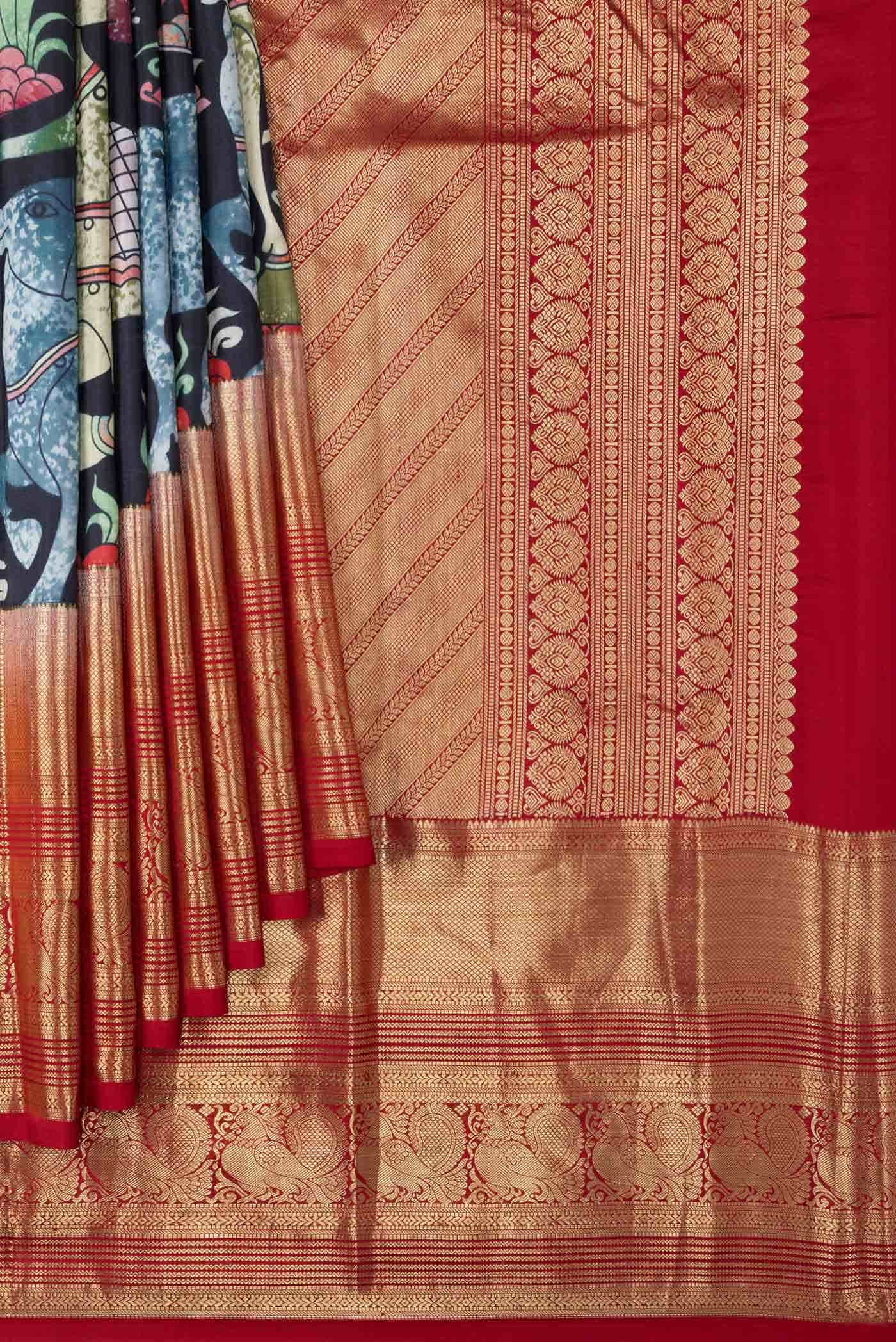 Black Kanchipuram Silk Saree