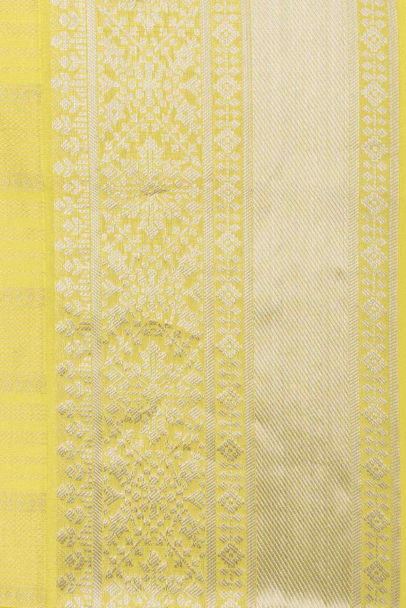 Lemon Yellow Dual Tone Soft Silk Saree