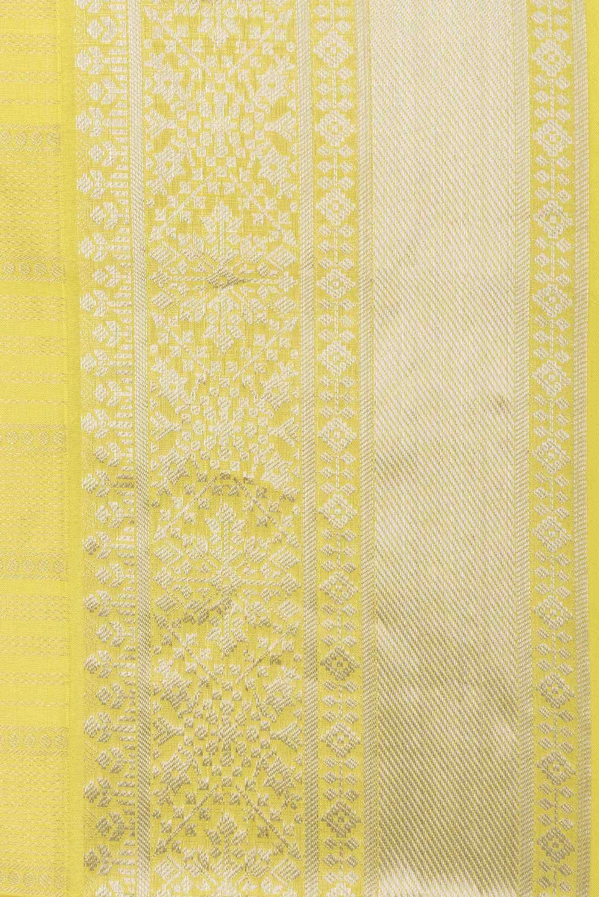 Lemon Yellow Dual Tone Soft Silk Saree