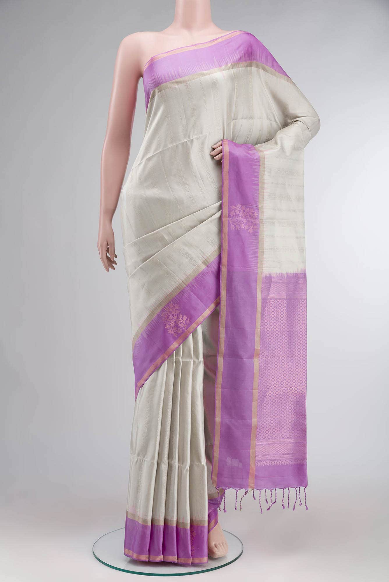 Cream Soft Silk Saree