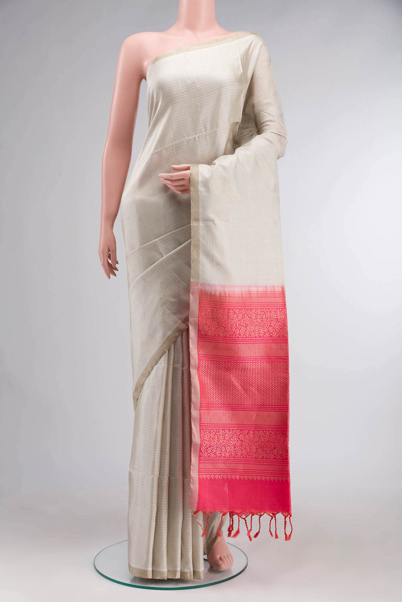 Cream Soft Silk Saree