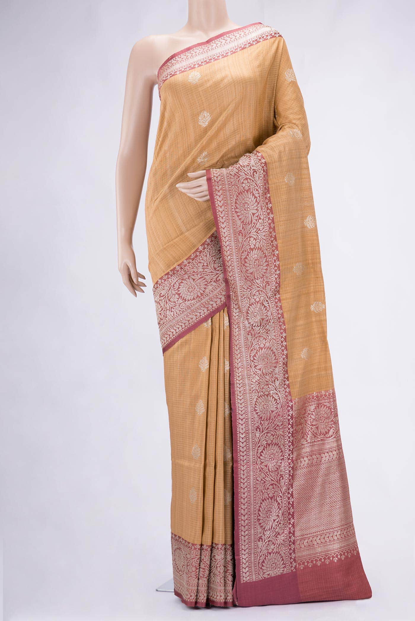 Sandal Banarasi Silk Saree