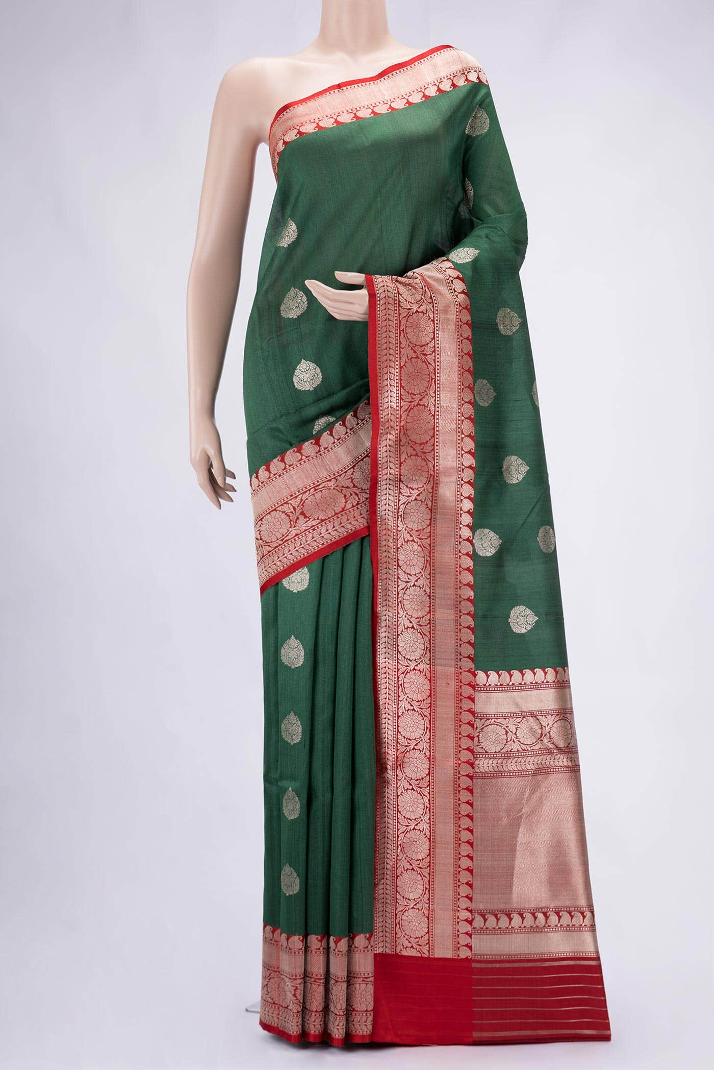 Green Dual Tone Banarasi Silk Saree