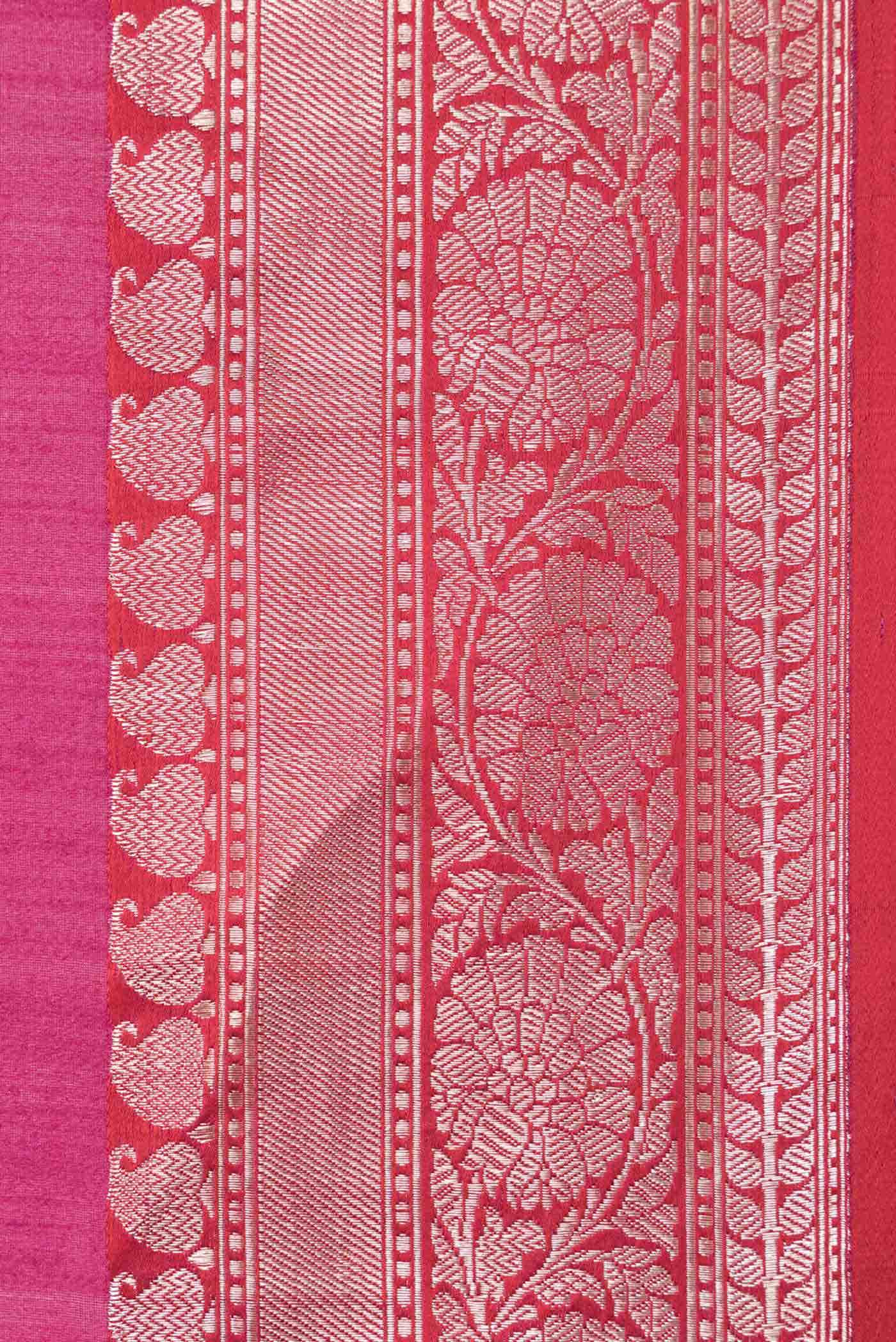 Rani Pink Dual Tone Banarasi Silk Saree