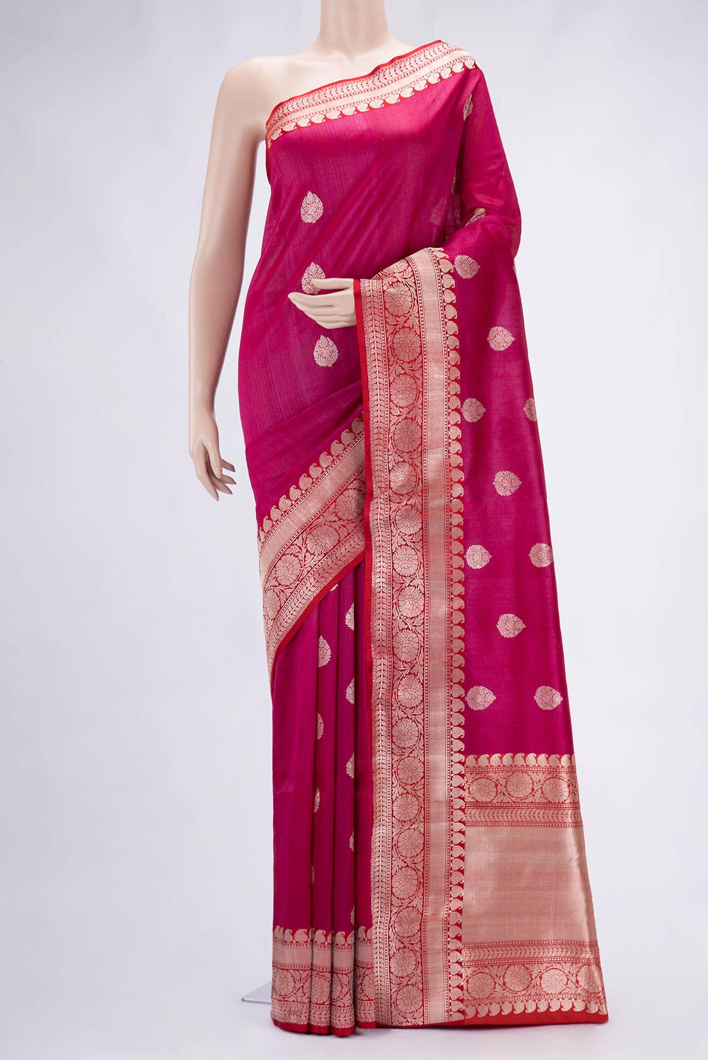 Rani Pink Dual Tone Banarasi Silk Saree