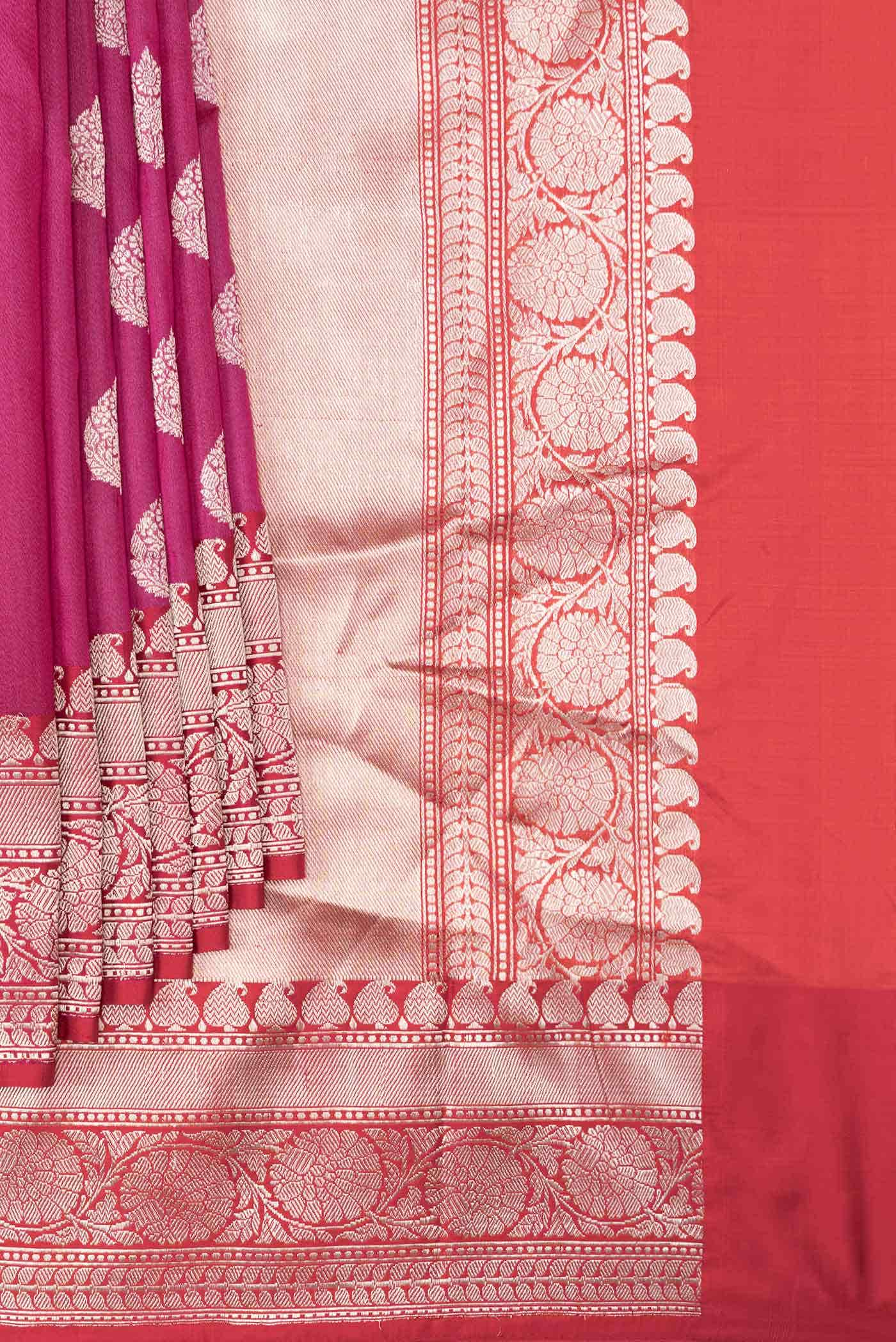 Rani Pink Dual Tone Banarasi Silk Saree