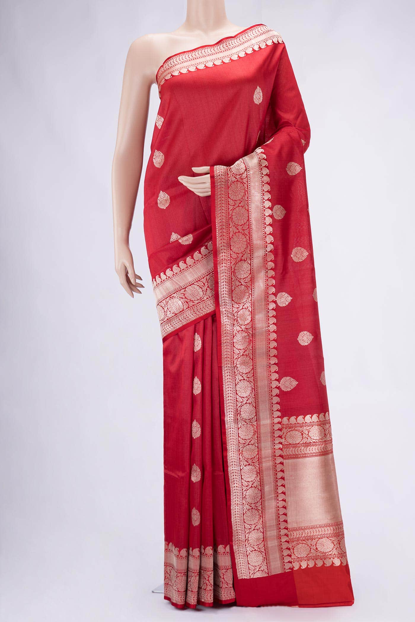 Red Dual Tone Banarasi Silk Saree