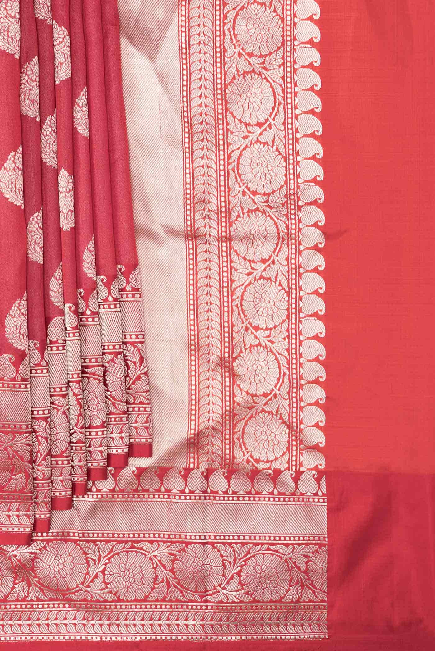Red Dual Tone Banarasi Silk Saree