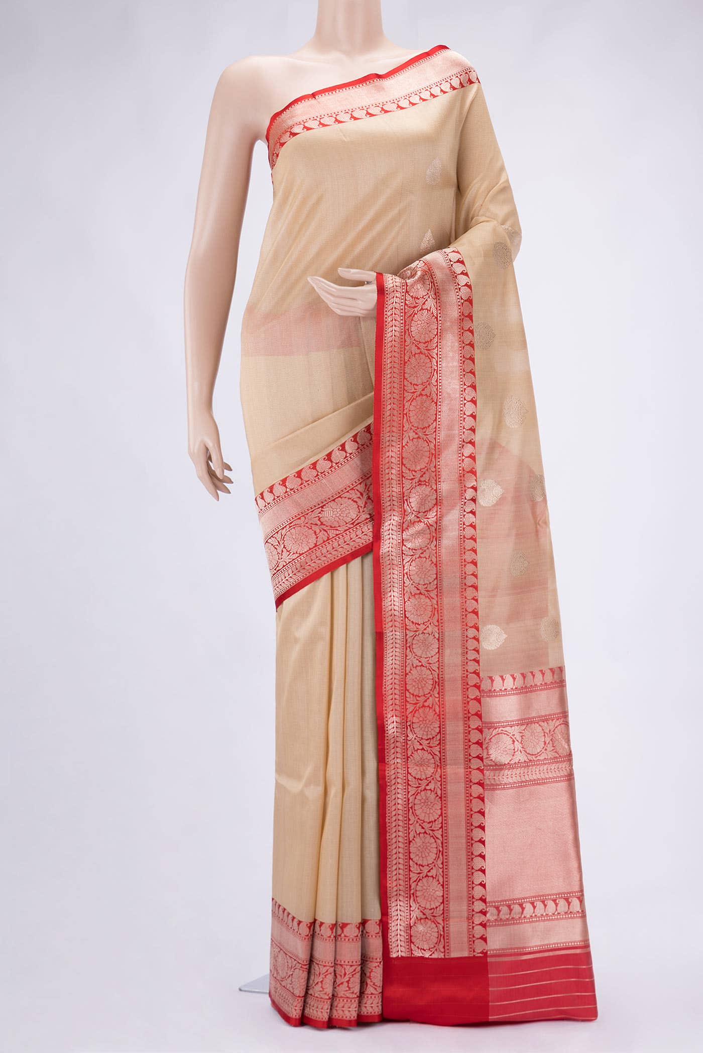 Sandal Dual Tone Banarasi Silk Saree