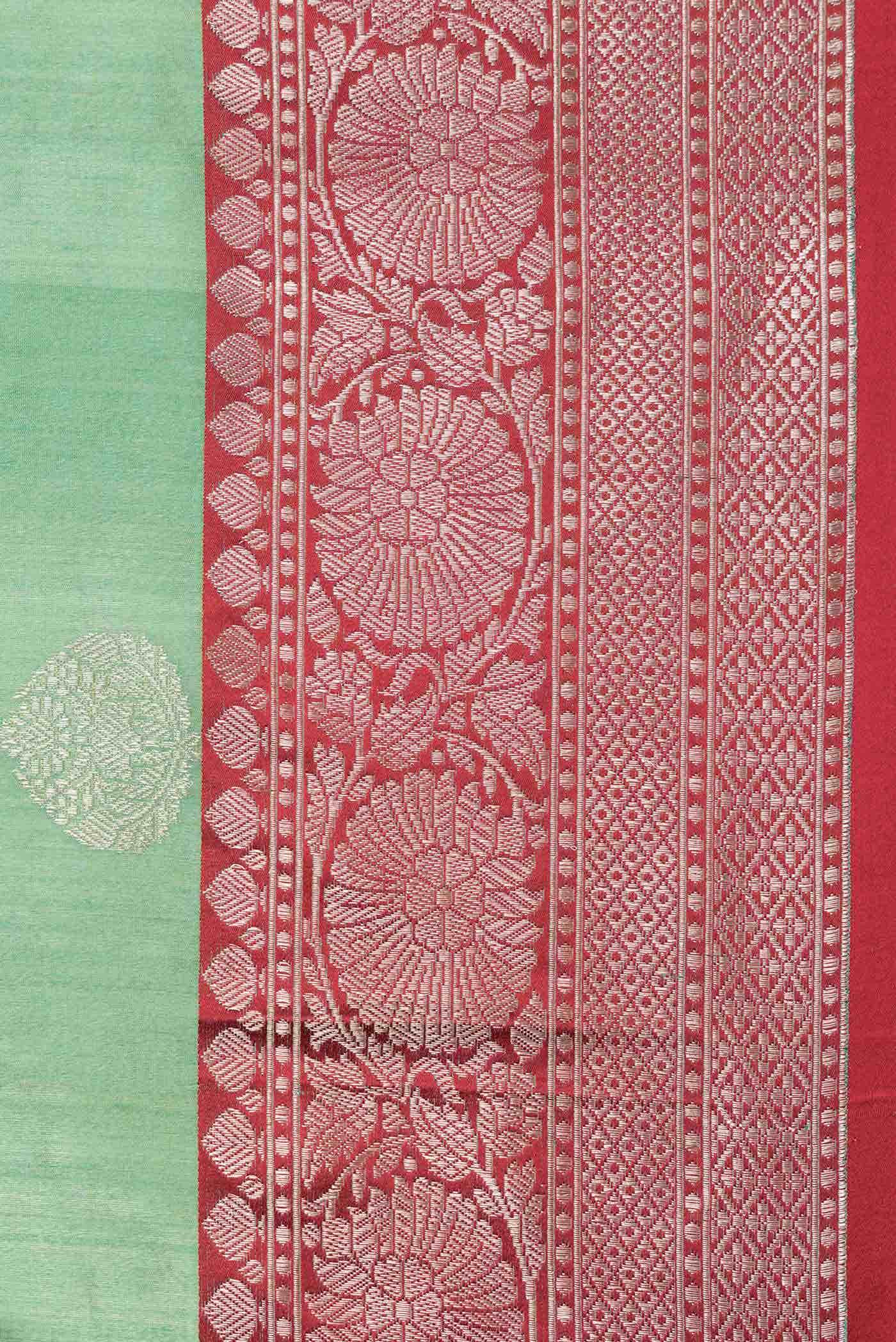 Sea Green Dual Tone Banarasi Silk Saree