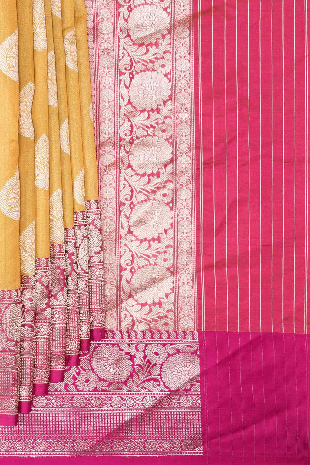 Mustard Dual Tone Banarasi Silk Saree