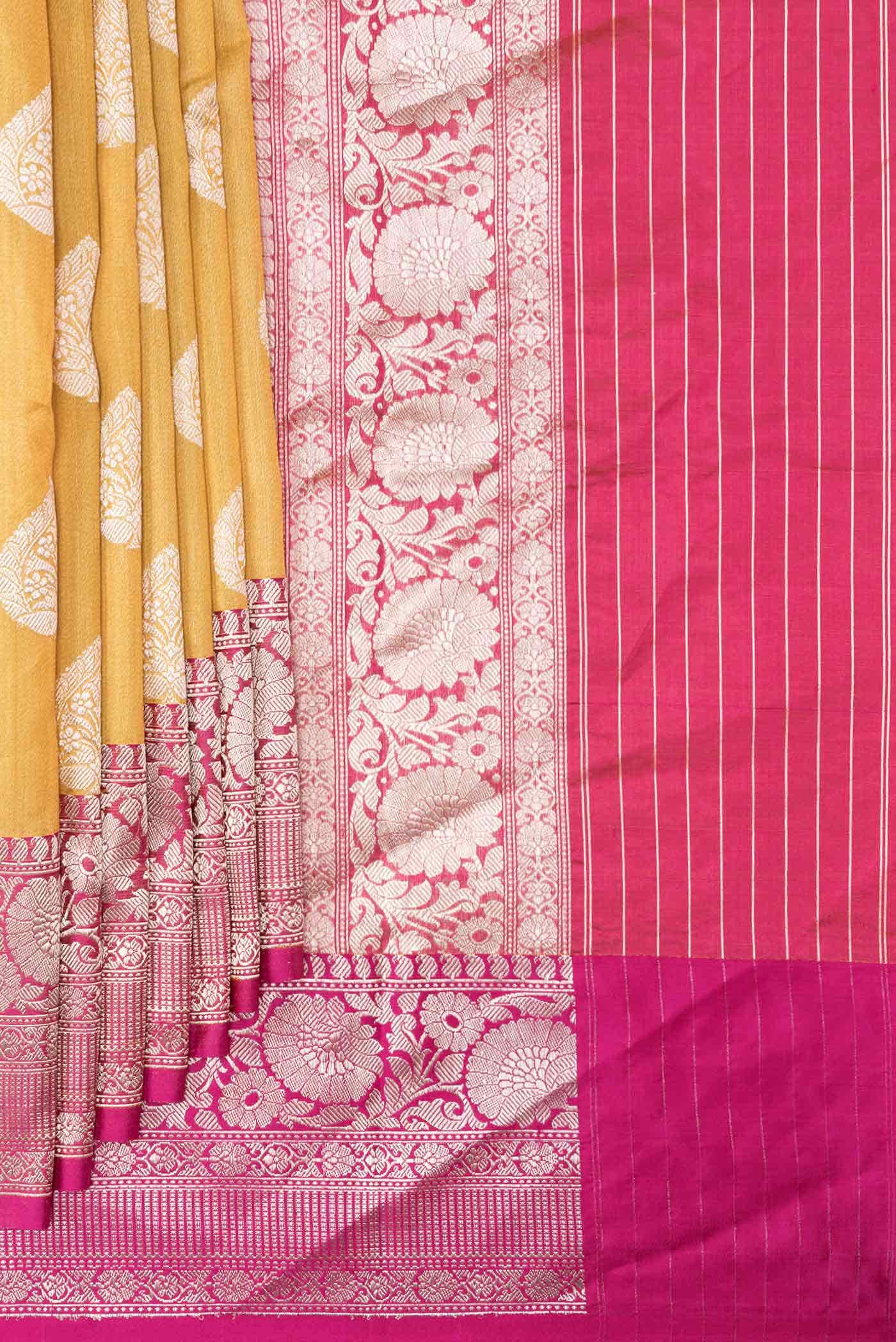 Mustard Dual Tone Banarasi Silk Saree