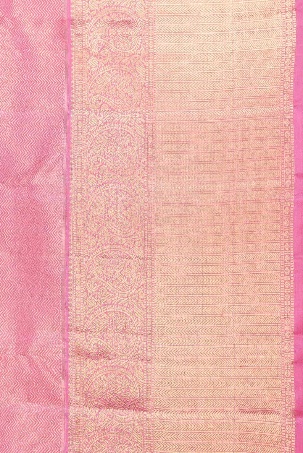 Pure Silk Pure Zari Pink Dual Tone Kanchipuram Saree