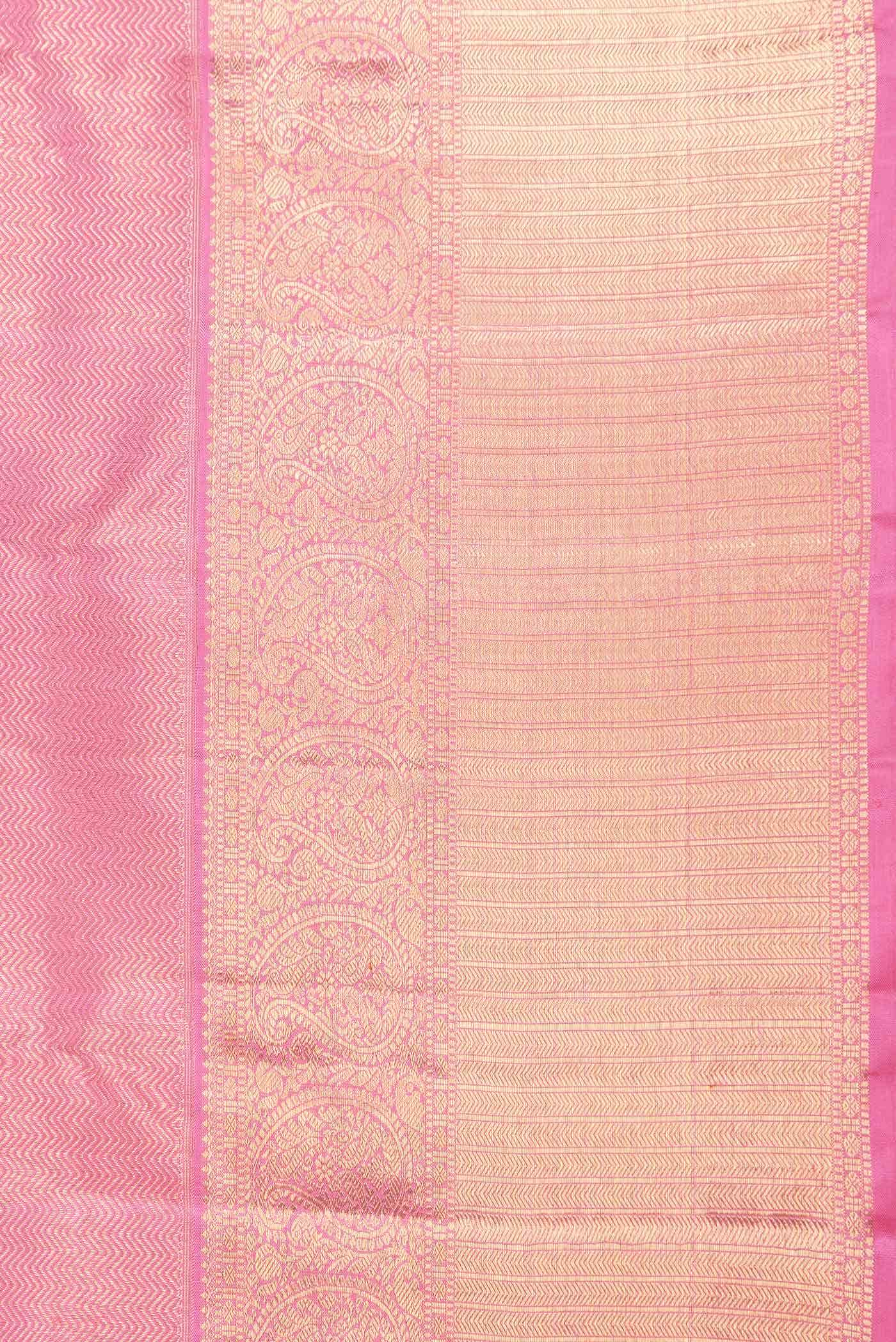Pure Silk Pure Zari Pink Dual Tone Kanchipuram Saree
