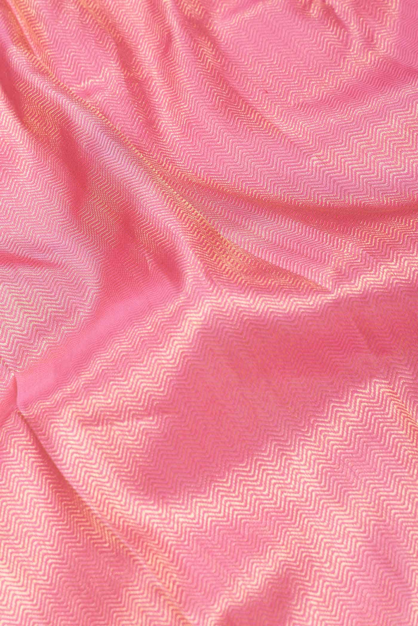 Pure Silk Pure Zari Pink Dual Tone Kanchipuram Saree