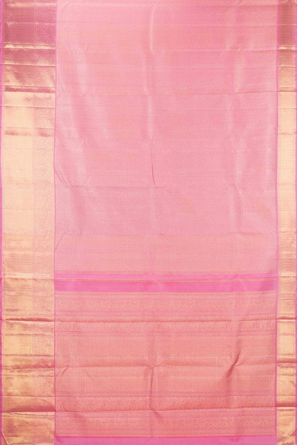Pure Silk Pure Zari Pink Dual Tone Kanchipuram Saree