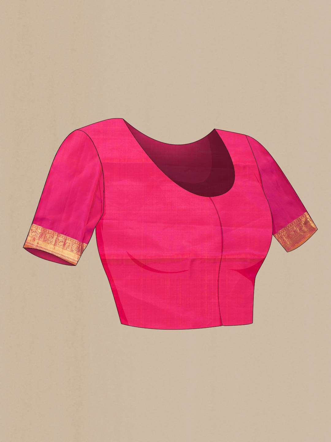 Pure Silk Pure Zari Pink Dual Tone Kanchipuram Saree
