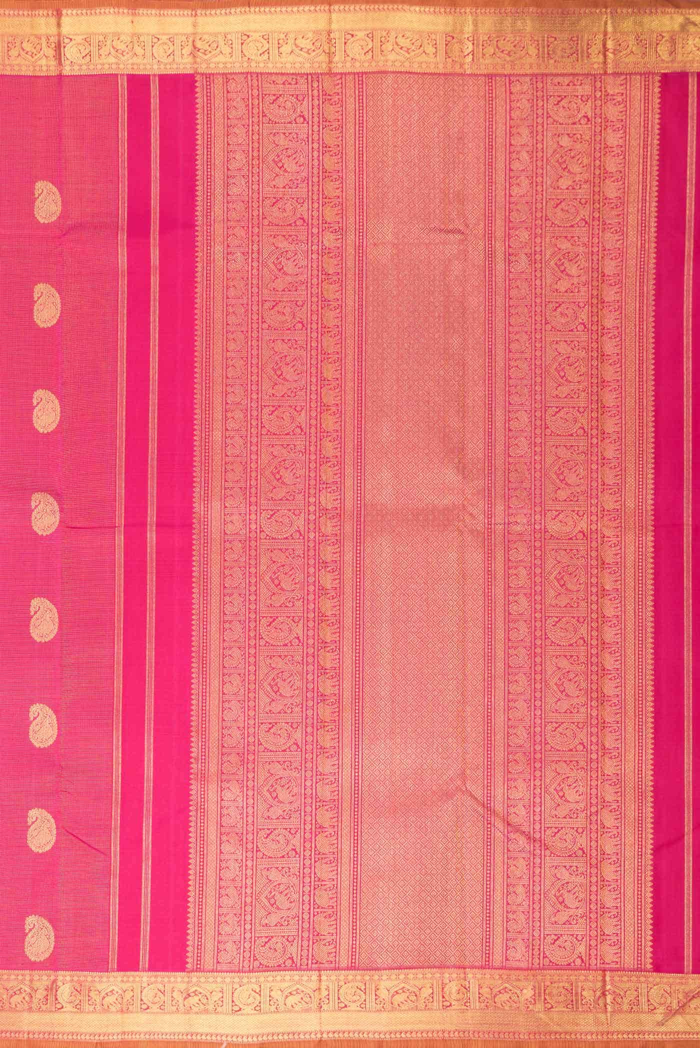 Pure Silk Pure Zari Pink Dual Tone Kanchipuram Saree