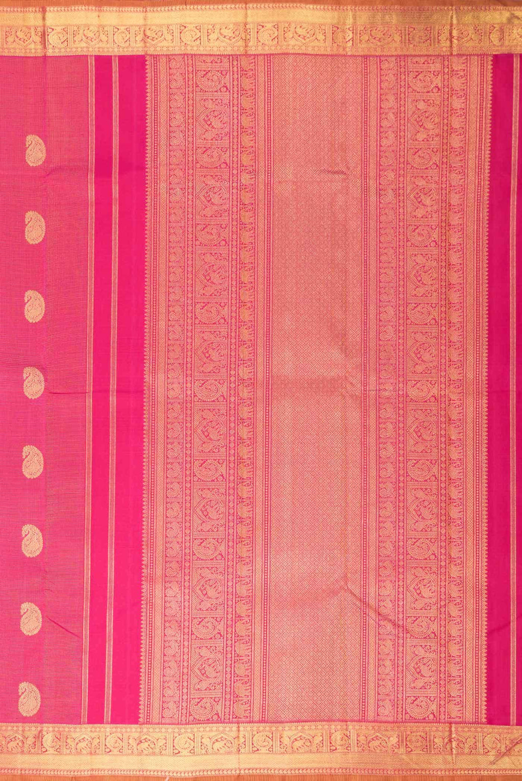 Pure Silk Pure Zari Pink Dual Tone Kanchipuram Saree