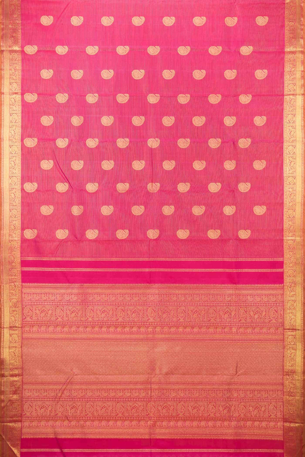 Pure Silk Pure Zari Pink Dual Tone Kanchipuram Saree
