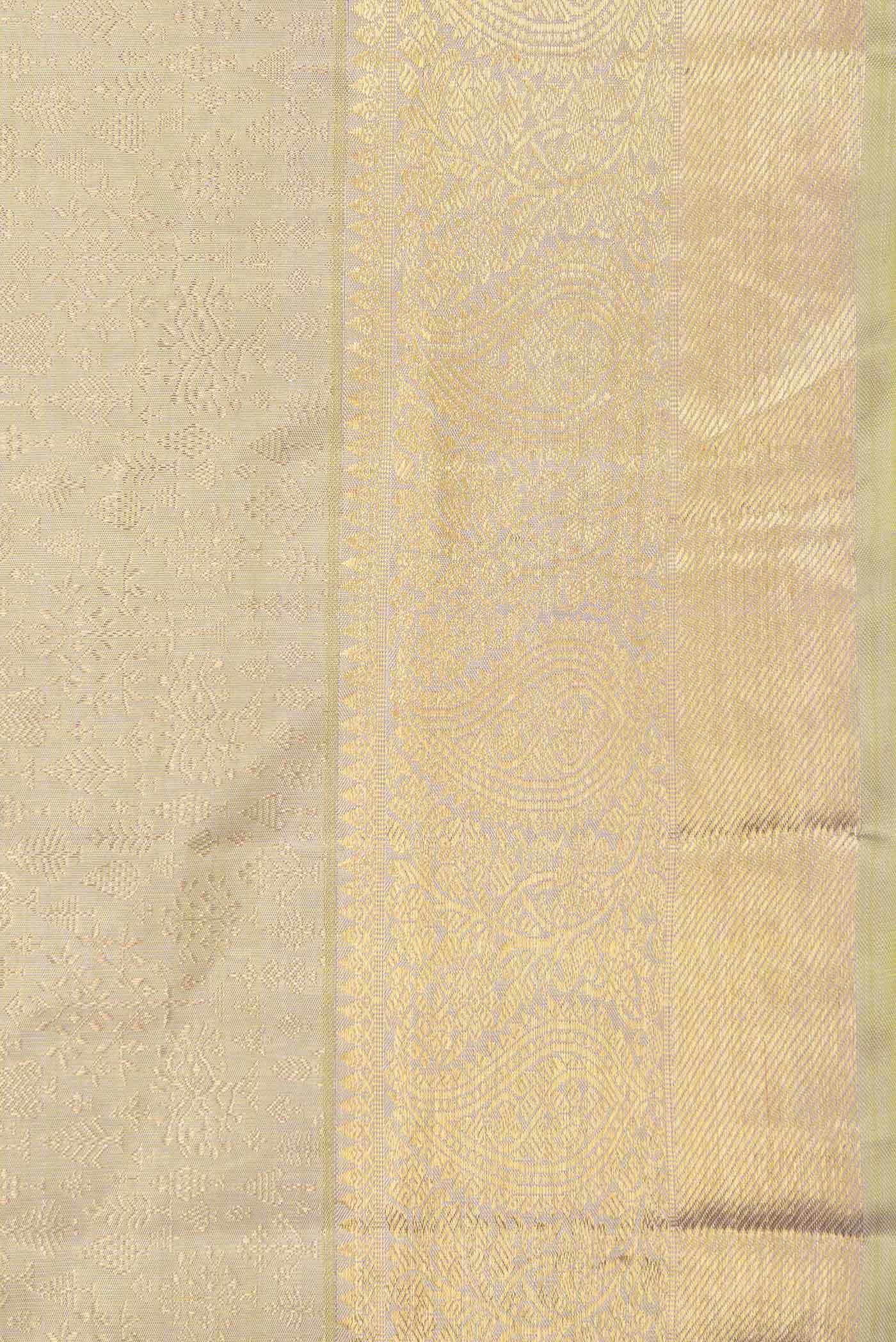 Pure Silk Pure Zari Light Green Dual Tone Kanchipuram Saree