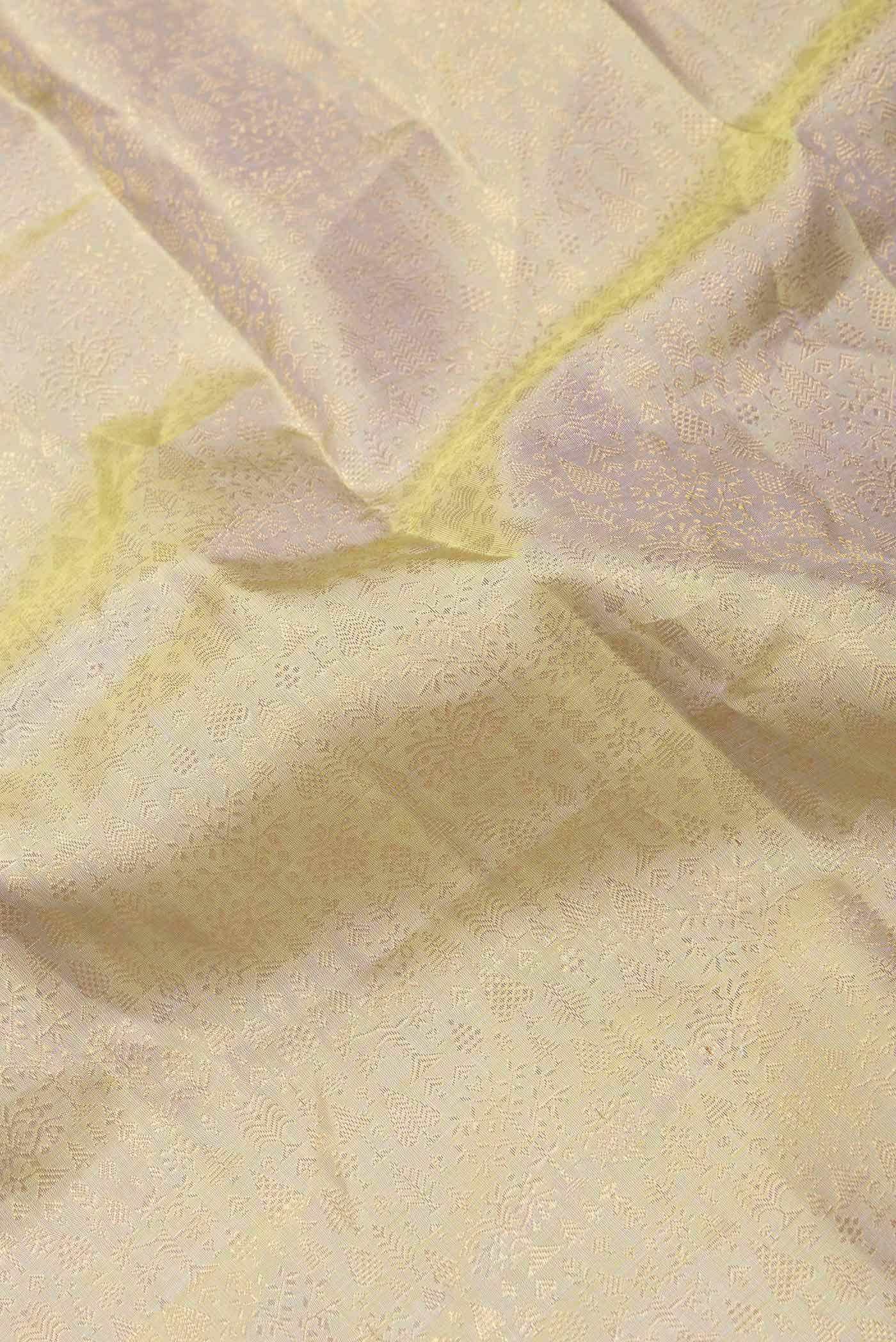 Pure Silk Pure Zari Light Green Dual Tone Kanchipuram Saree