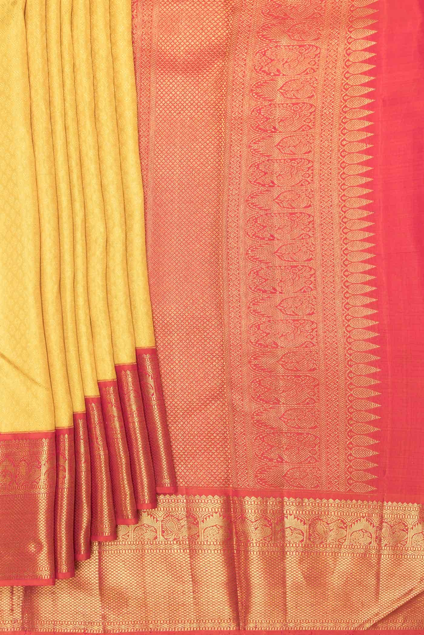 Yellow Dual Tone Kanchipuram Silk Saree