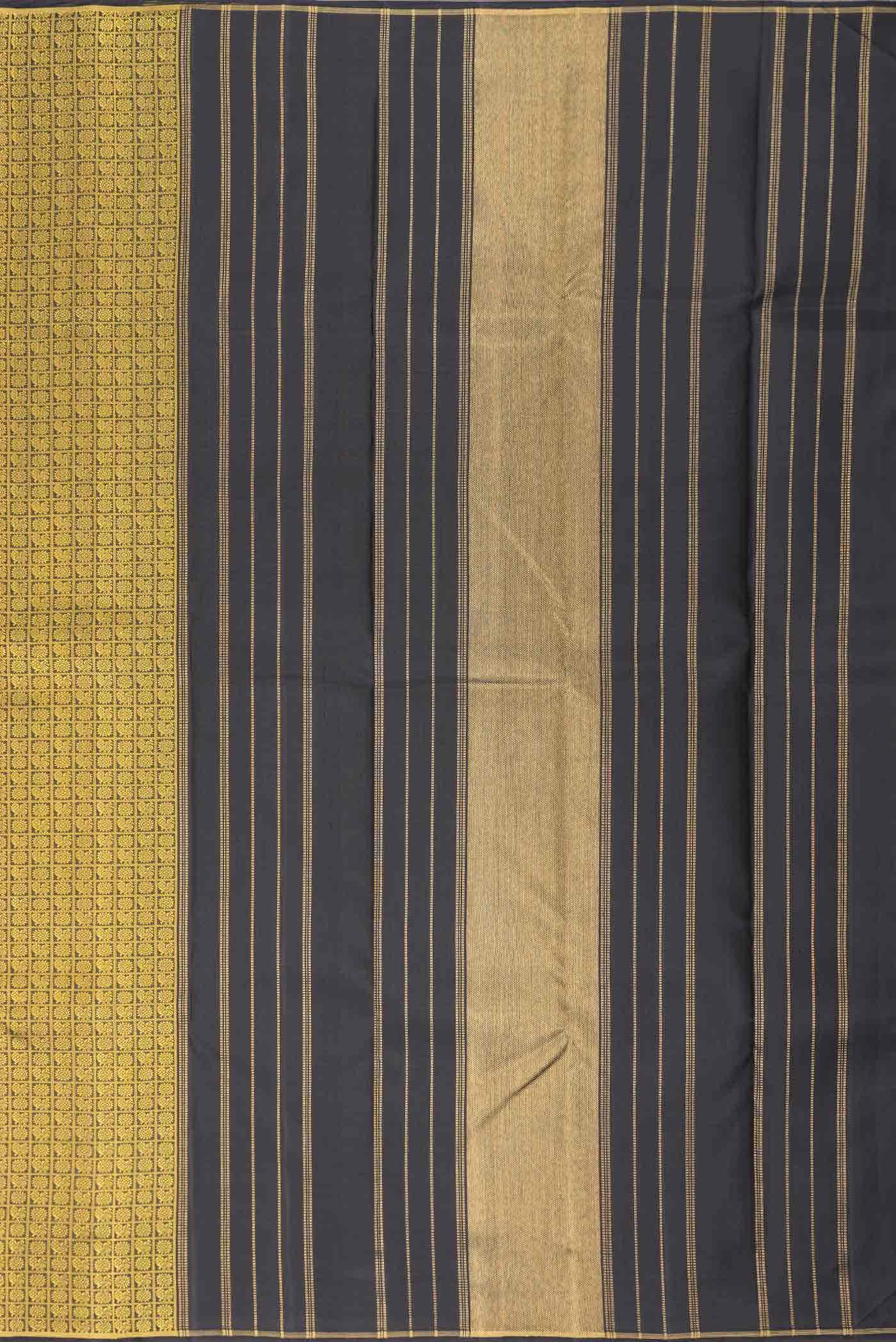 Pure Silk Pure Zari Black Kanchipuram Saree