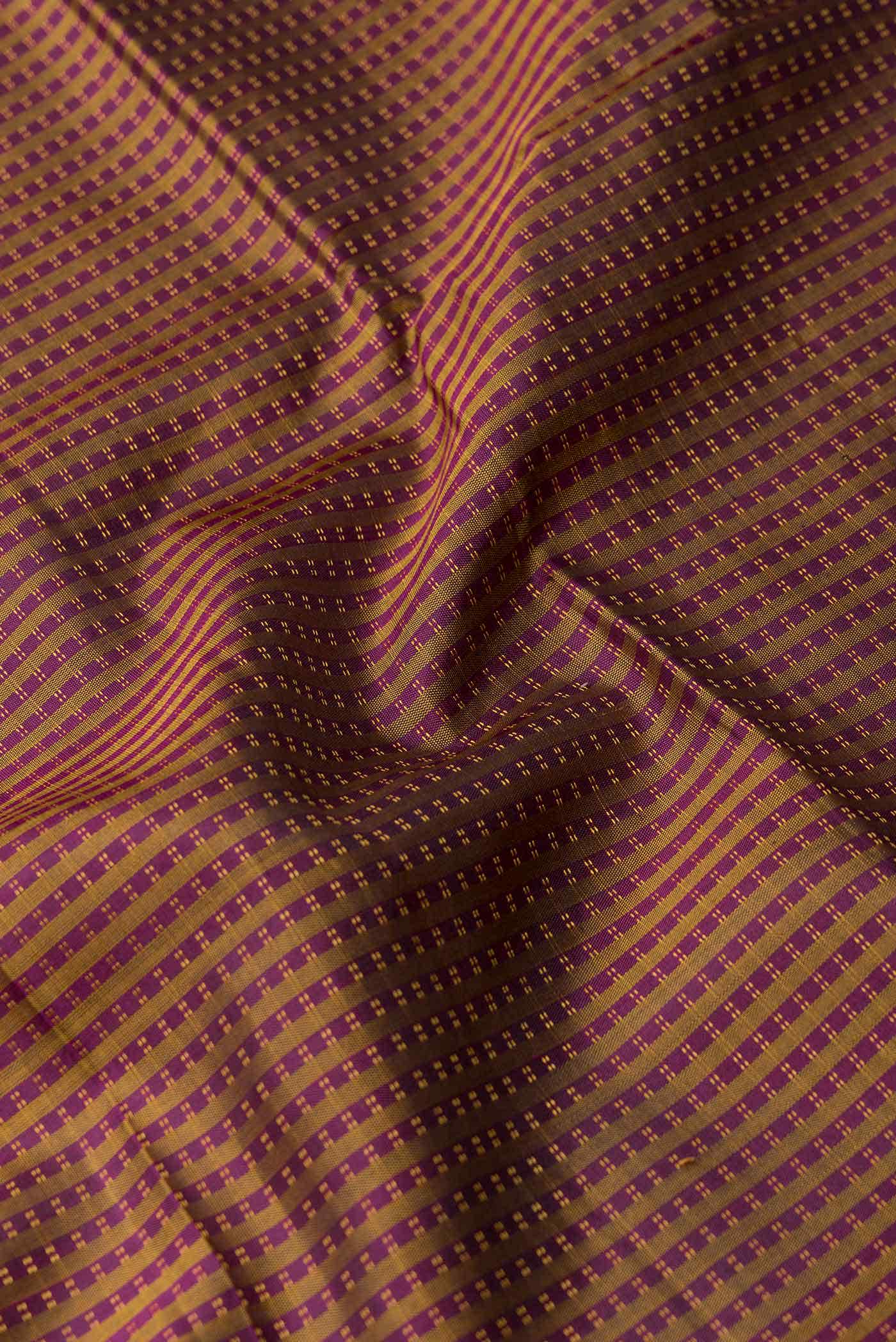 Pure Silk Pure Zari Magenta Dual Tone Kanchipuram Saree