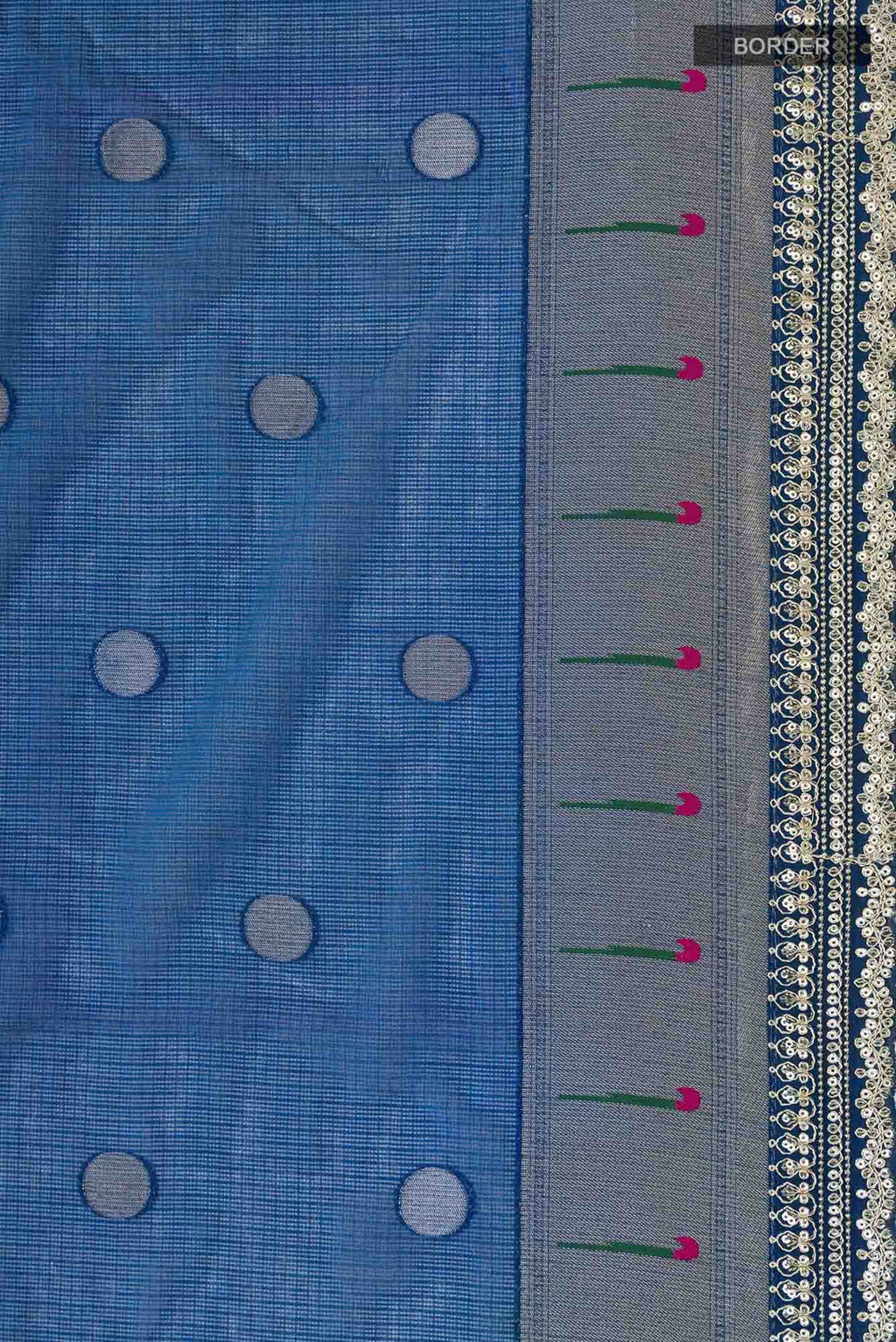 Blue Blended Kota Silk Saree