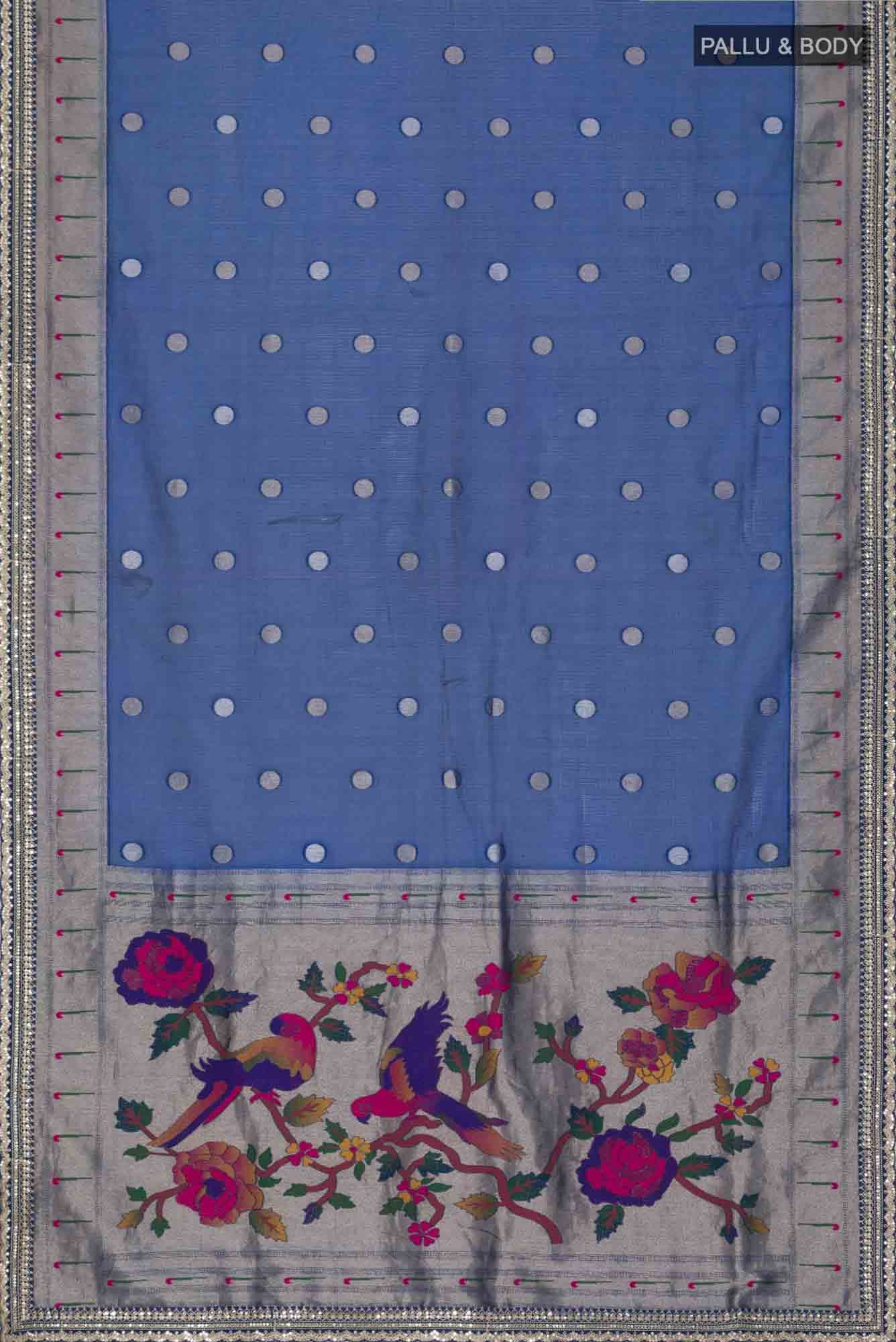 Blue Blended Kota Silk Saree