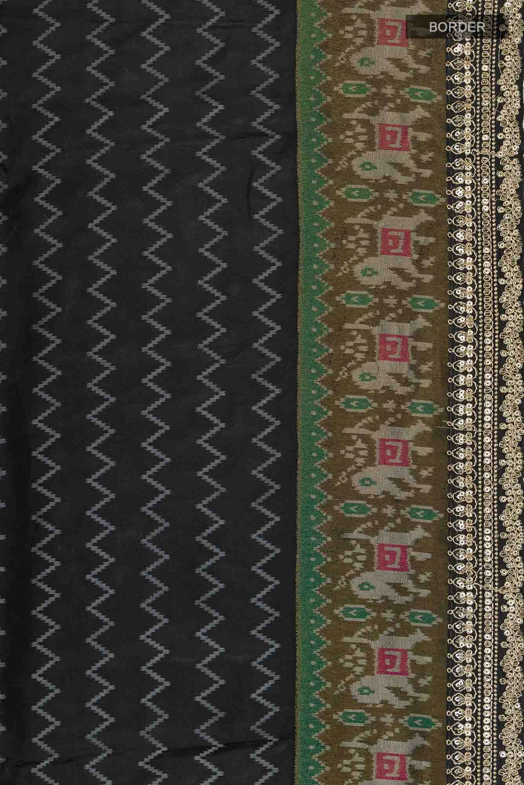 Black Blended Tussar Silk Saree