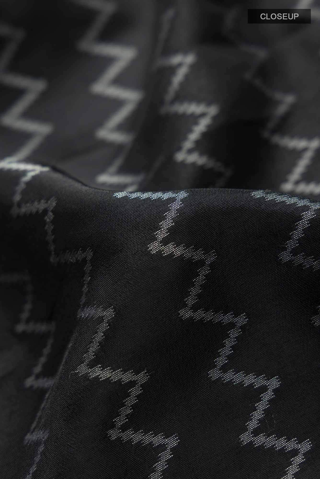 Black Blended Tussar Silk Saree