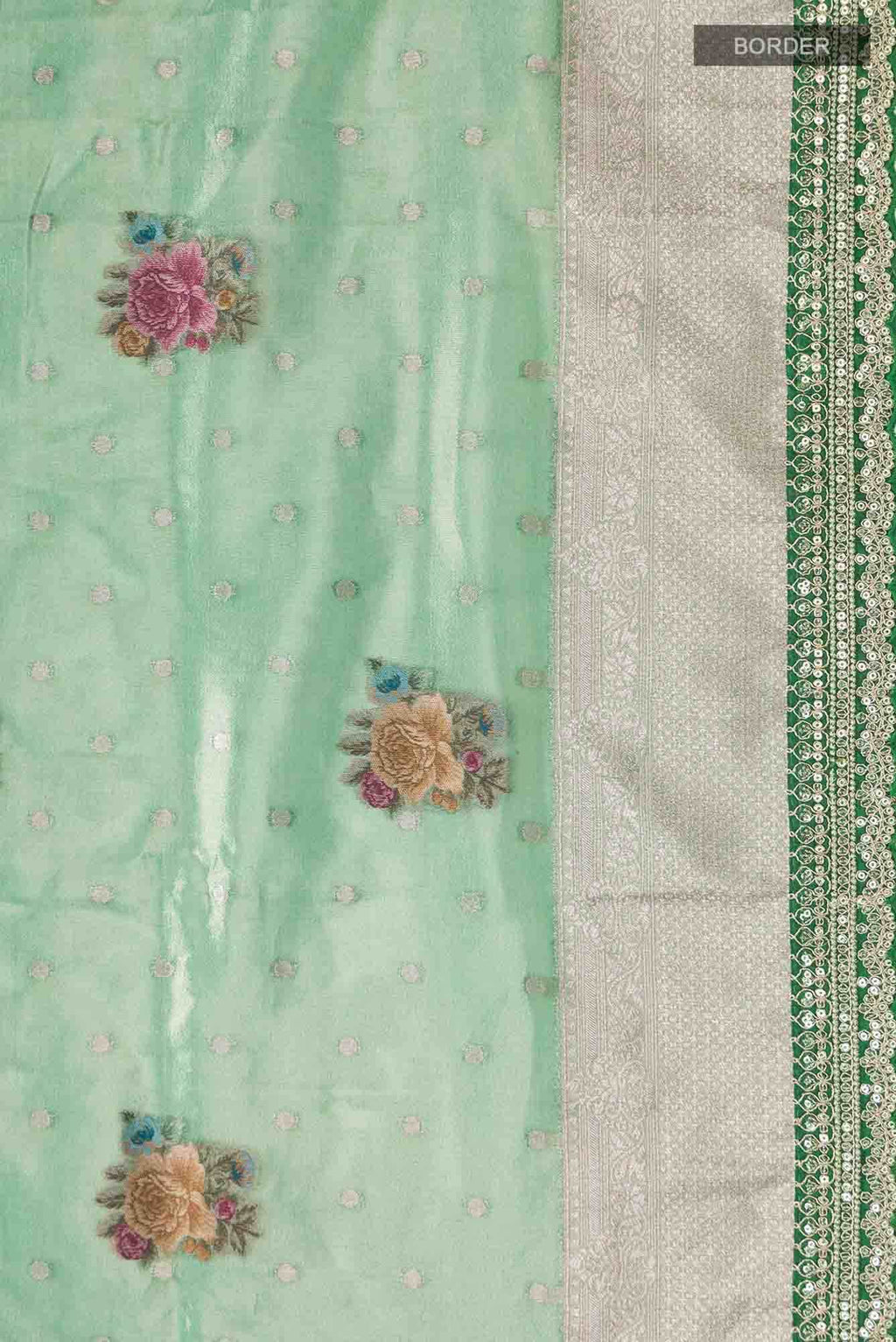 Green Blended Tissue Silk Saree