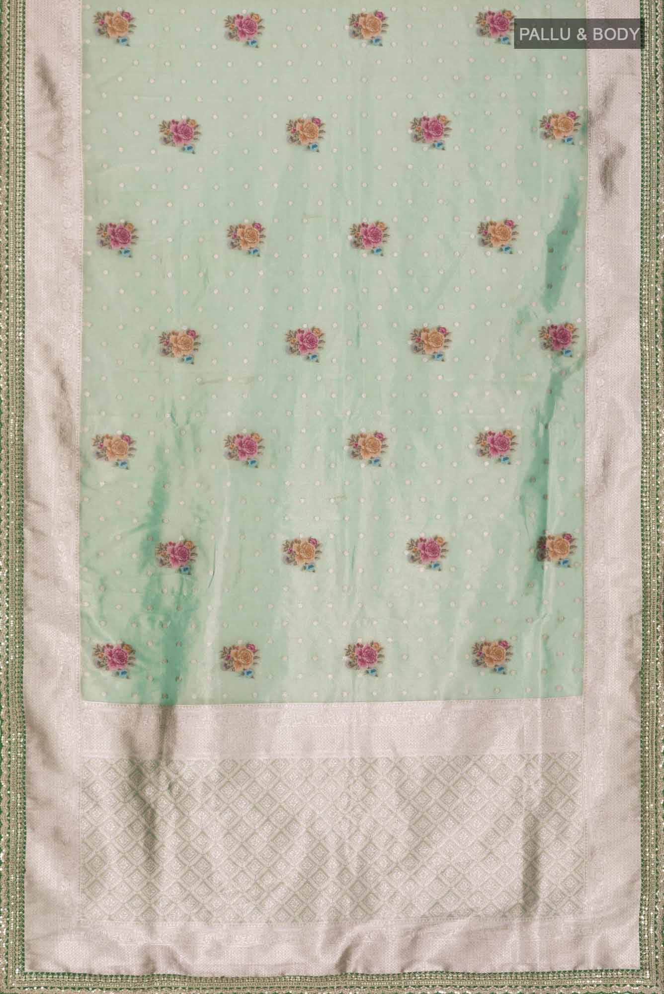 Green Blended Tissue Silk Saree