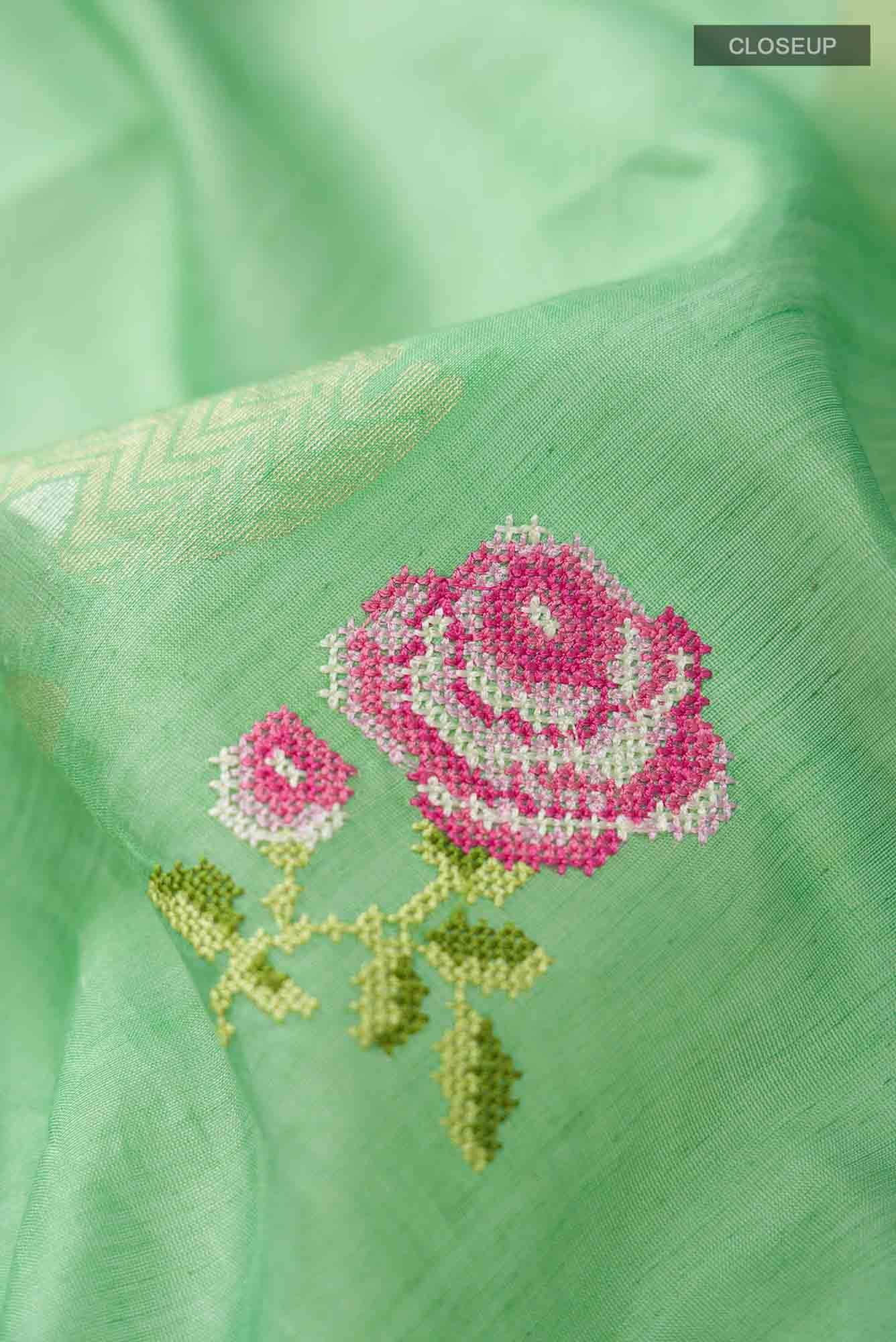 Green Silk Cotton Saree