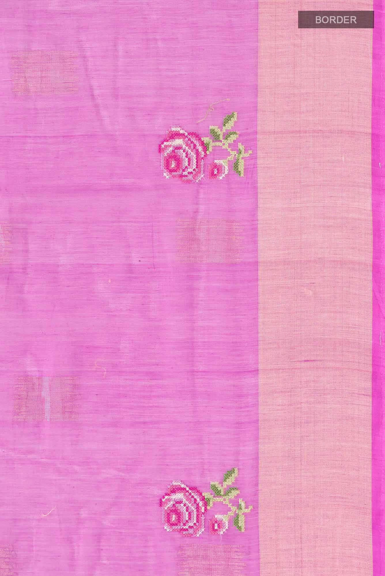 Rose pink Silk Cotton Saree