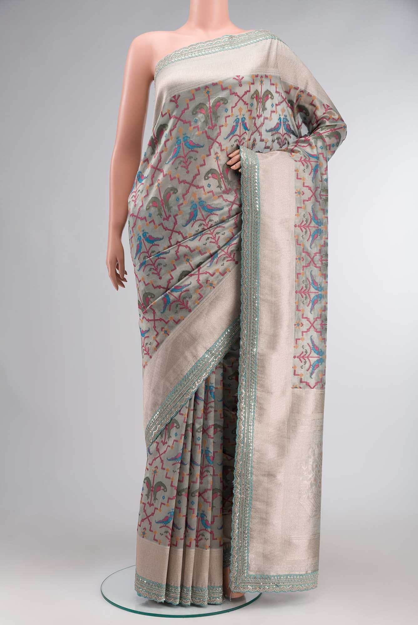 Green Blended Tissue Silk Saree